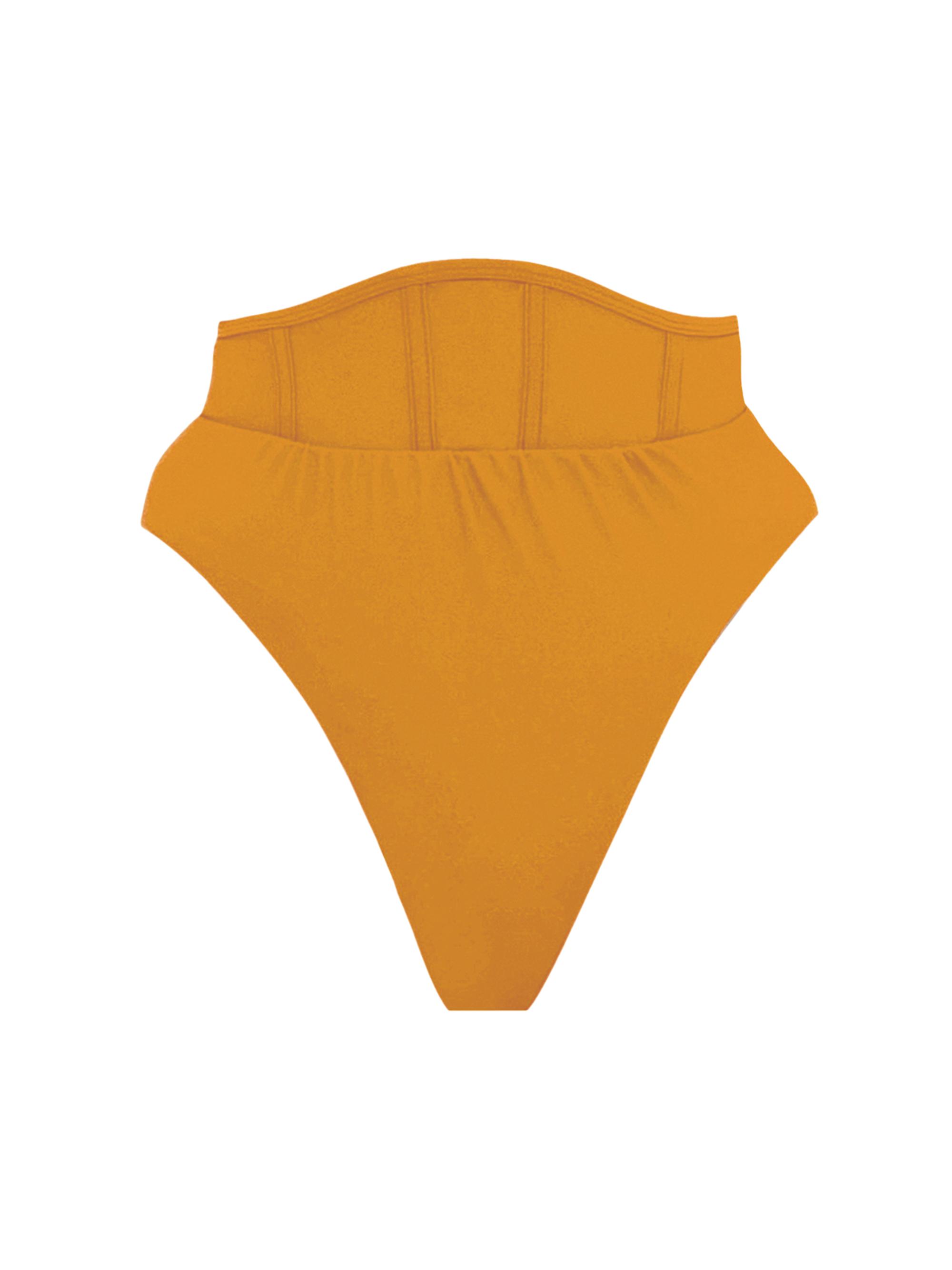 Andrea Iyamah Women's Gura High-Waist Corset Bikini Bottom - Mustard