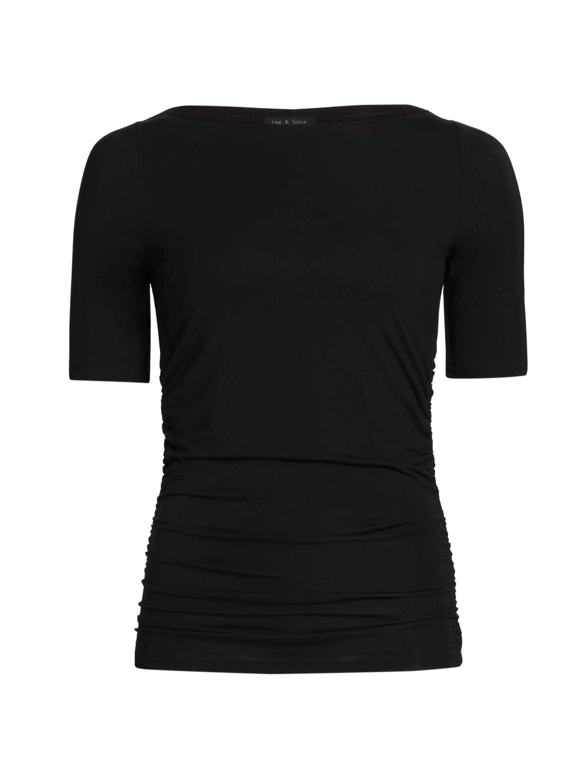 rag & bone Women's Luca Shirred Jersey Top - Black