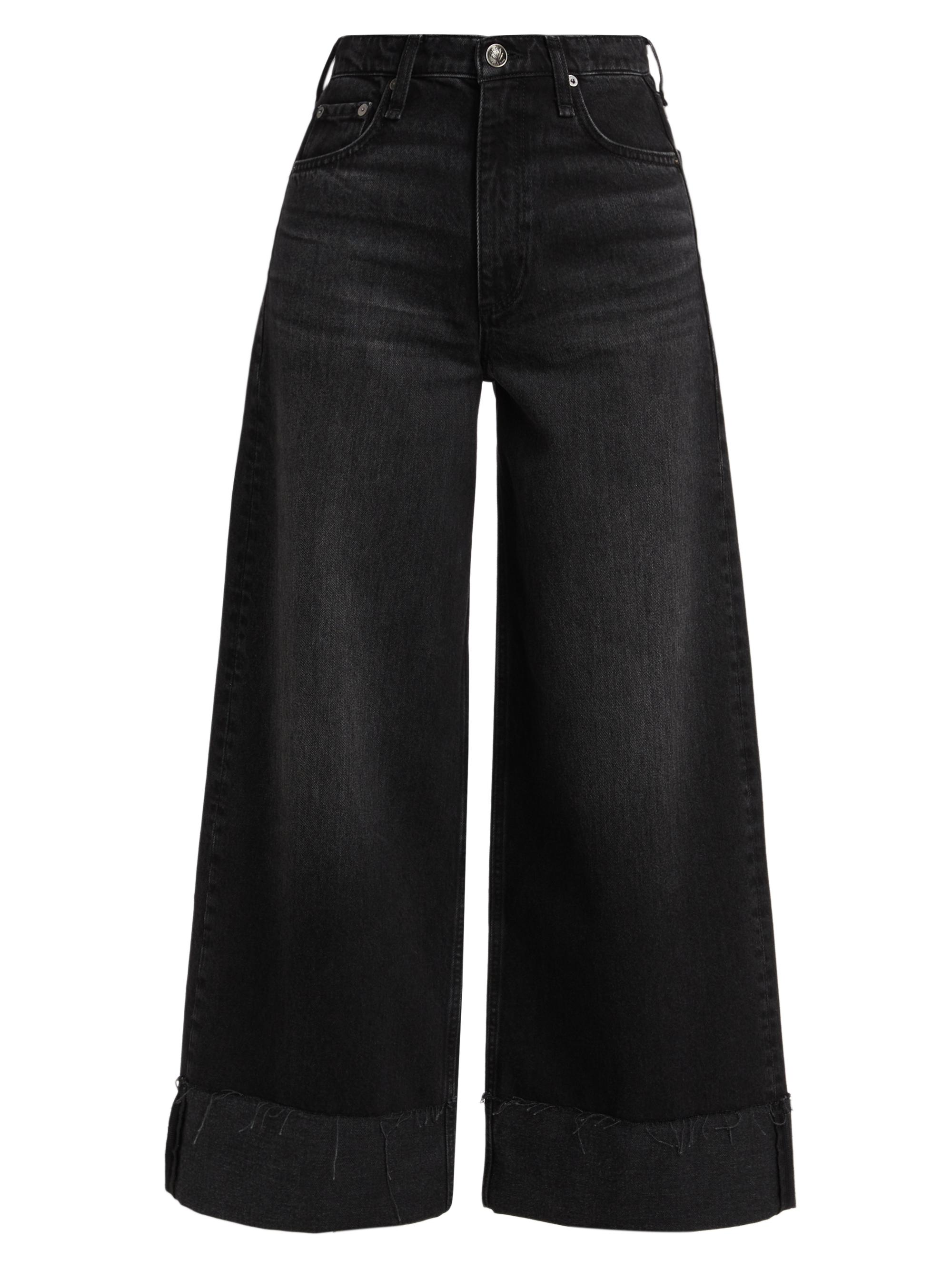 rag bone Sofie High-Rise Wide-Leg Cuffed Jeans Saks Fifth