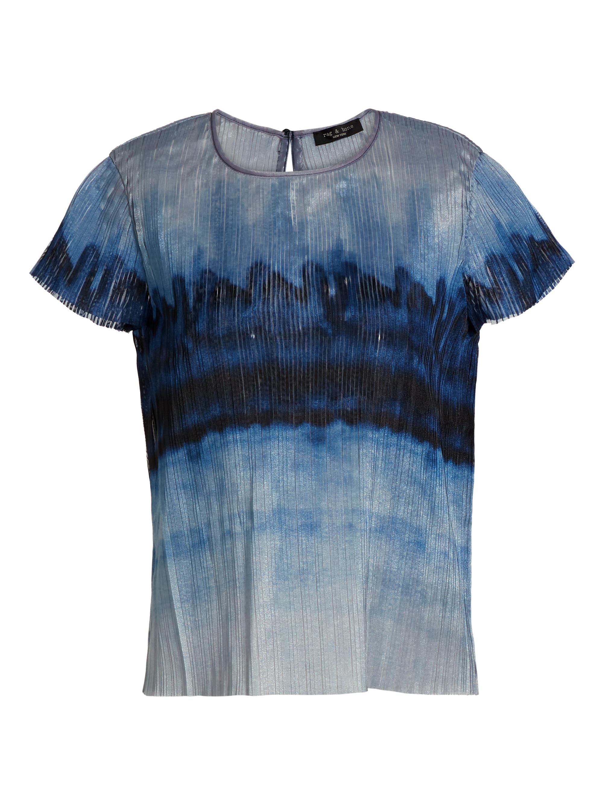 rag & bone Women's Hailey Printed Organza Top - Light Blue Multi