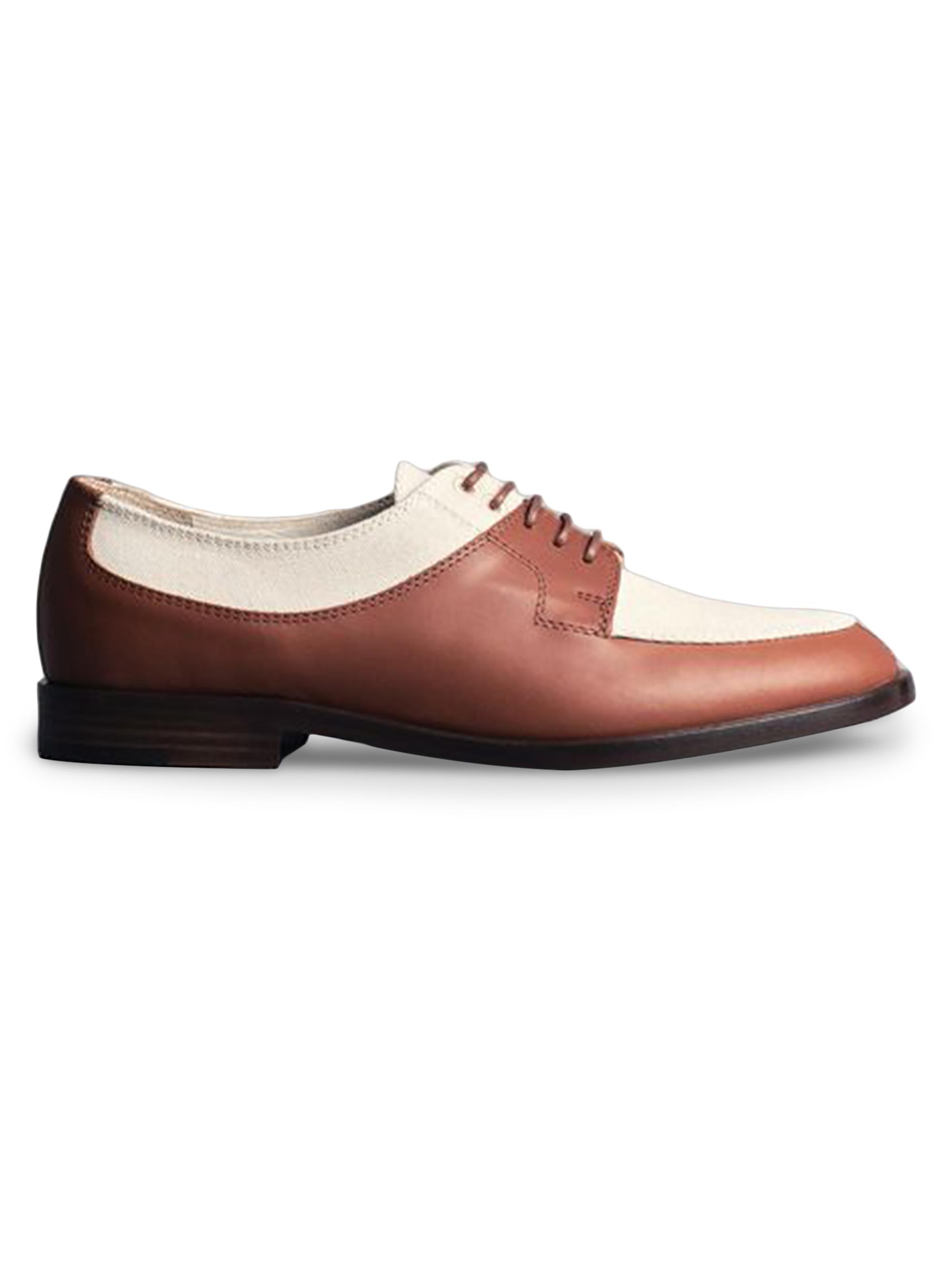 Co Women's Laced-Up Leather & Linen Loafers - gnac