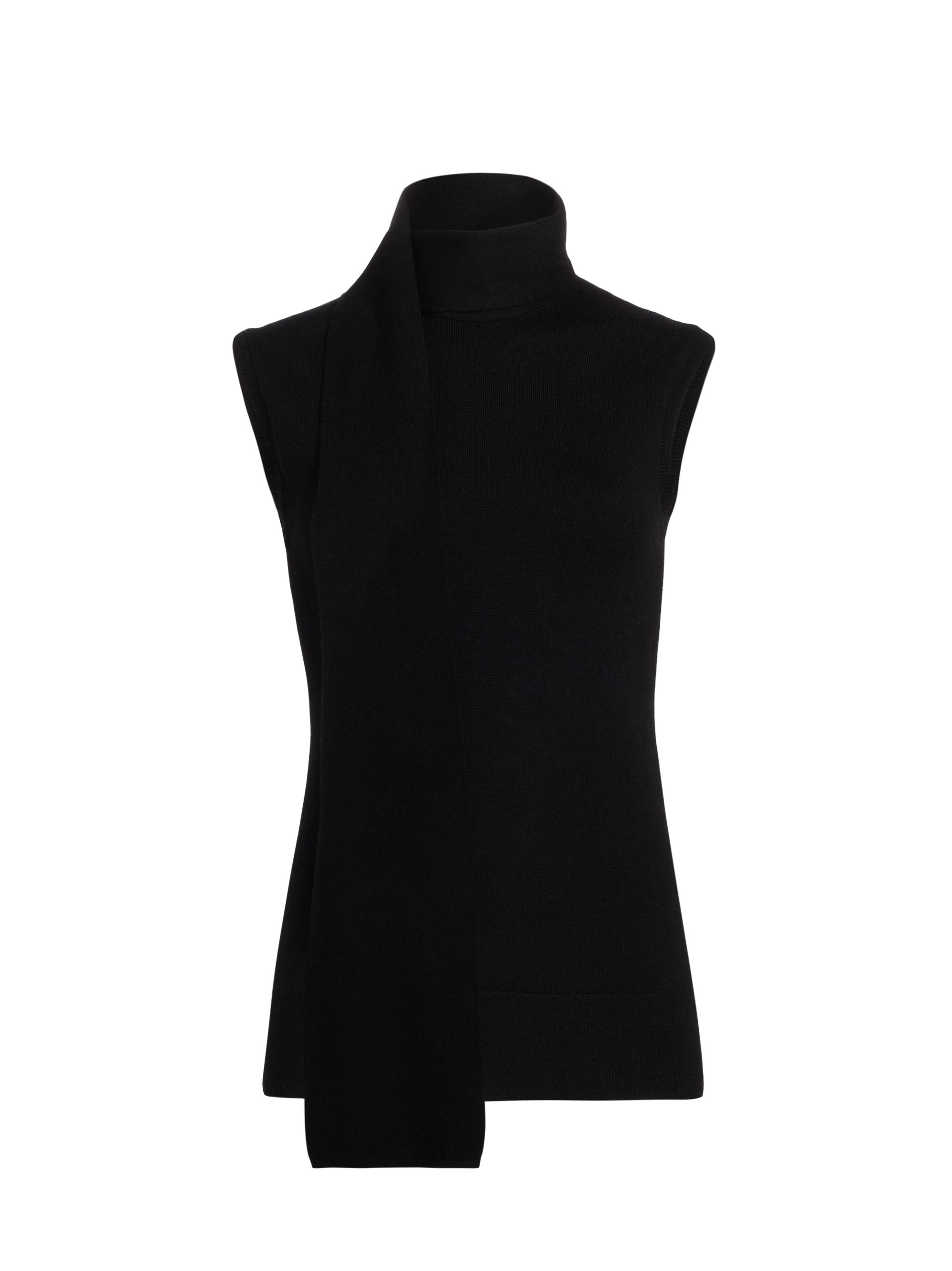 Toteme Women's Sleeveless Scarf Knit Top - Black