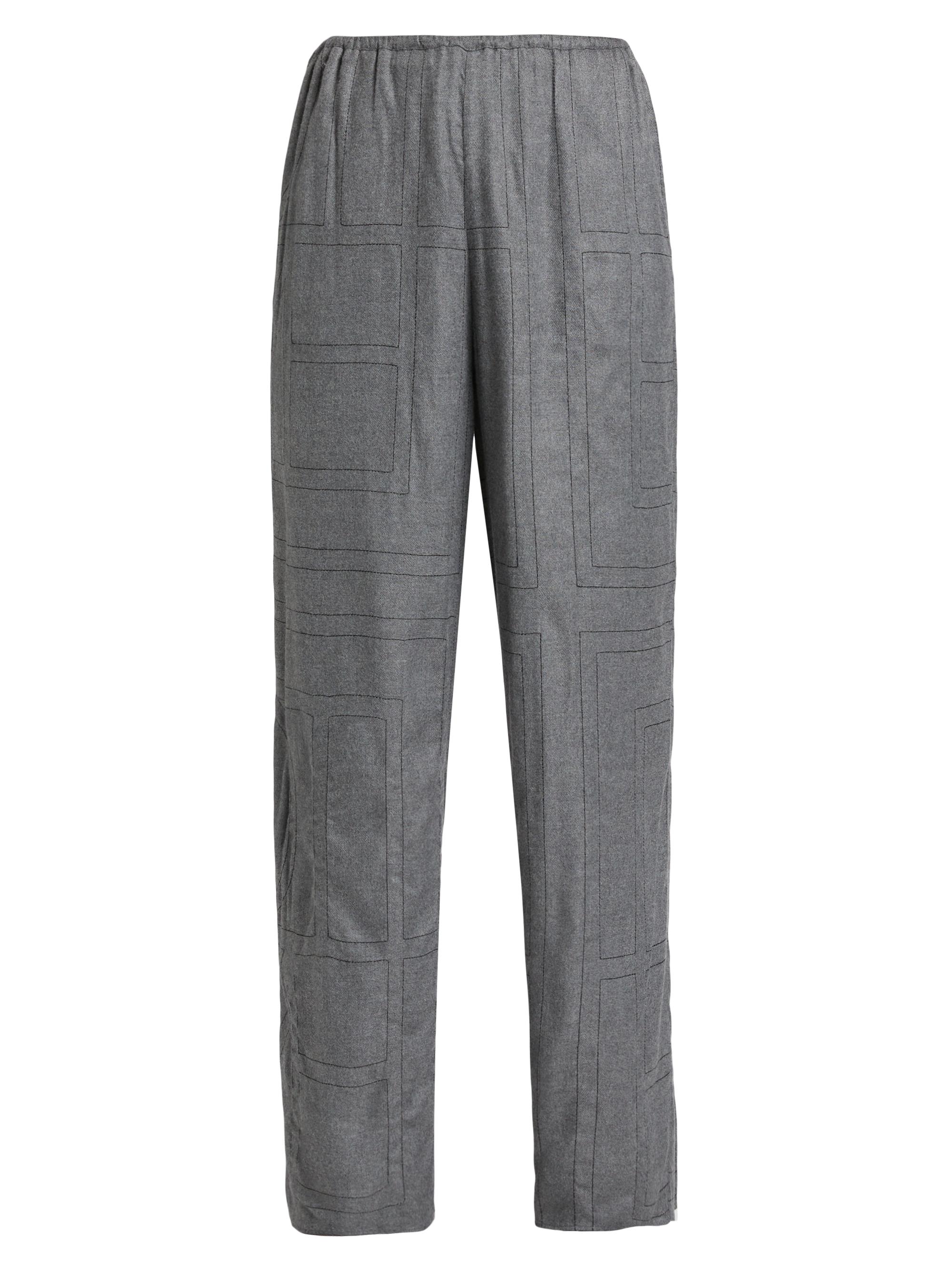 Toteme Women's Monogram Flannel Pajama Pants - Smoke Melange