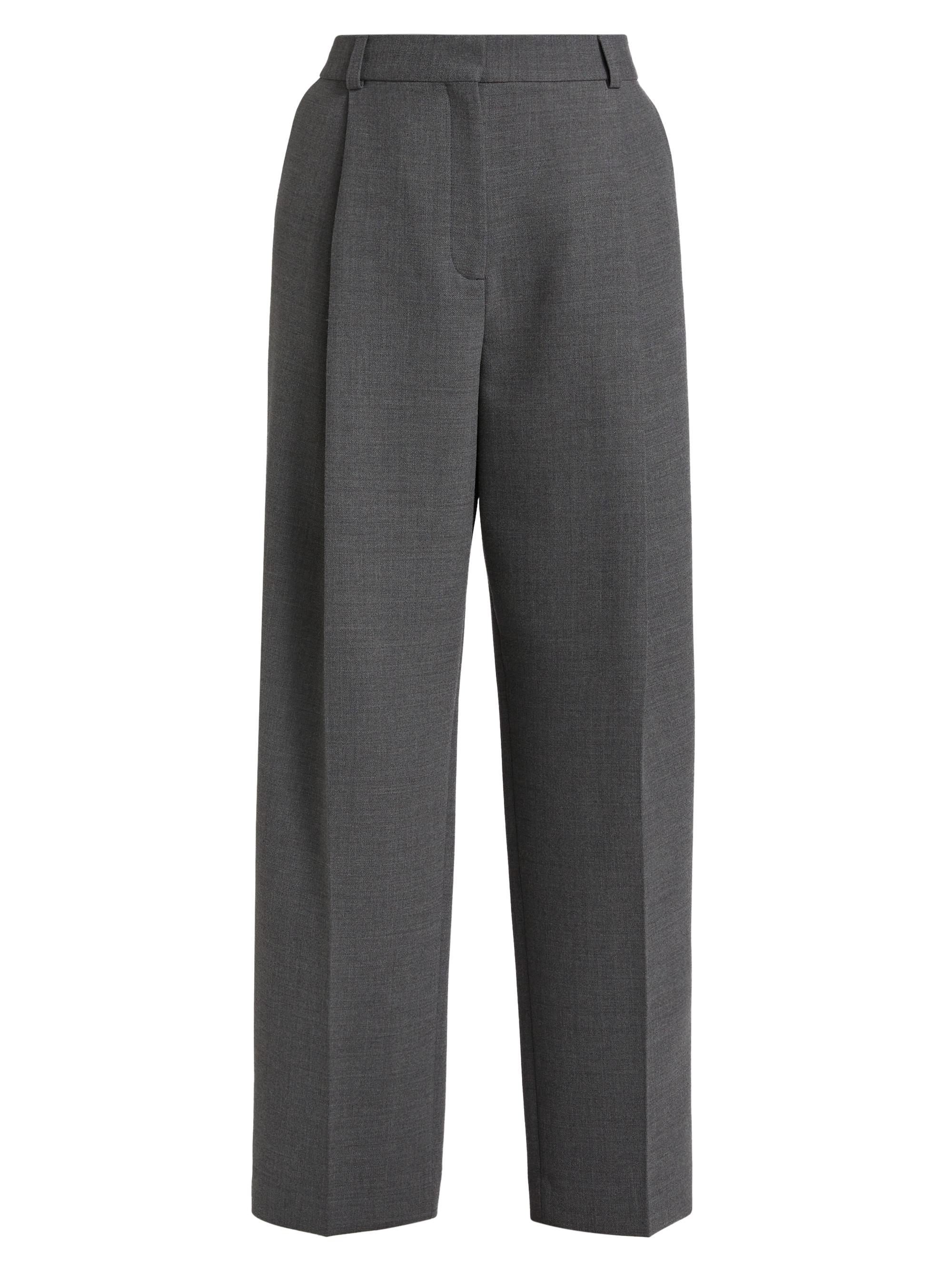 Toteme Women's Pleated Straight Trousers - Grey Melange