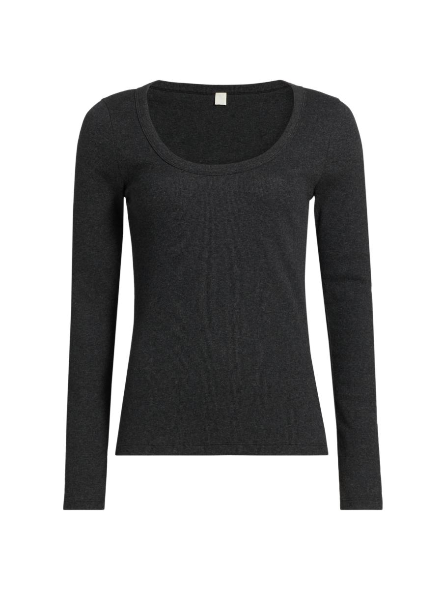 Totême Women's Classic Rib-knit Top In Gray