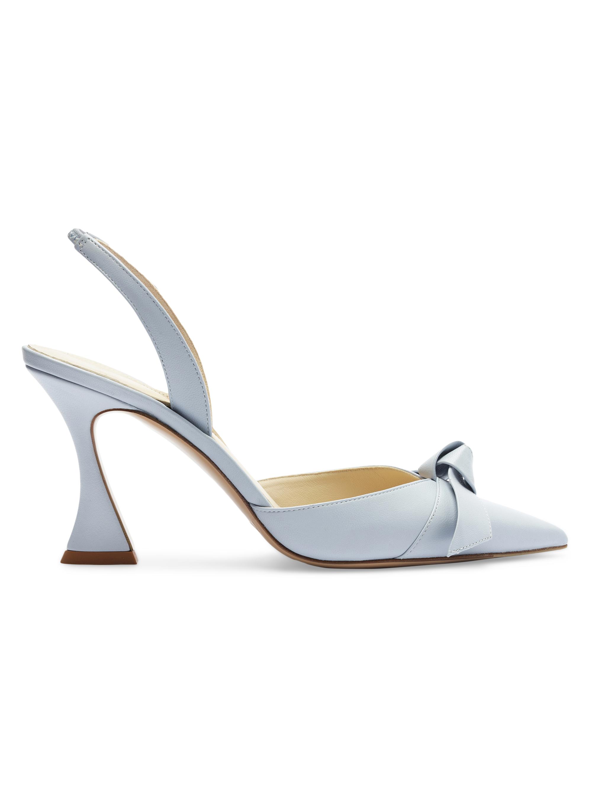 Alexandre Birman Women's Clarita Bell 85MM Leather Slingback Pumps - Serene Blue | Thumbnail 9
