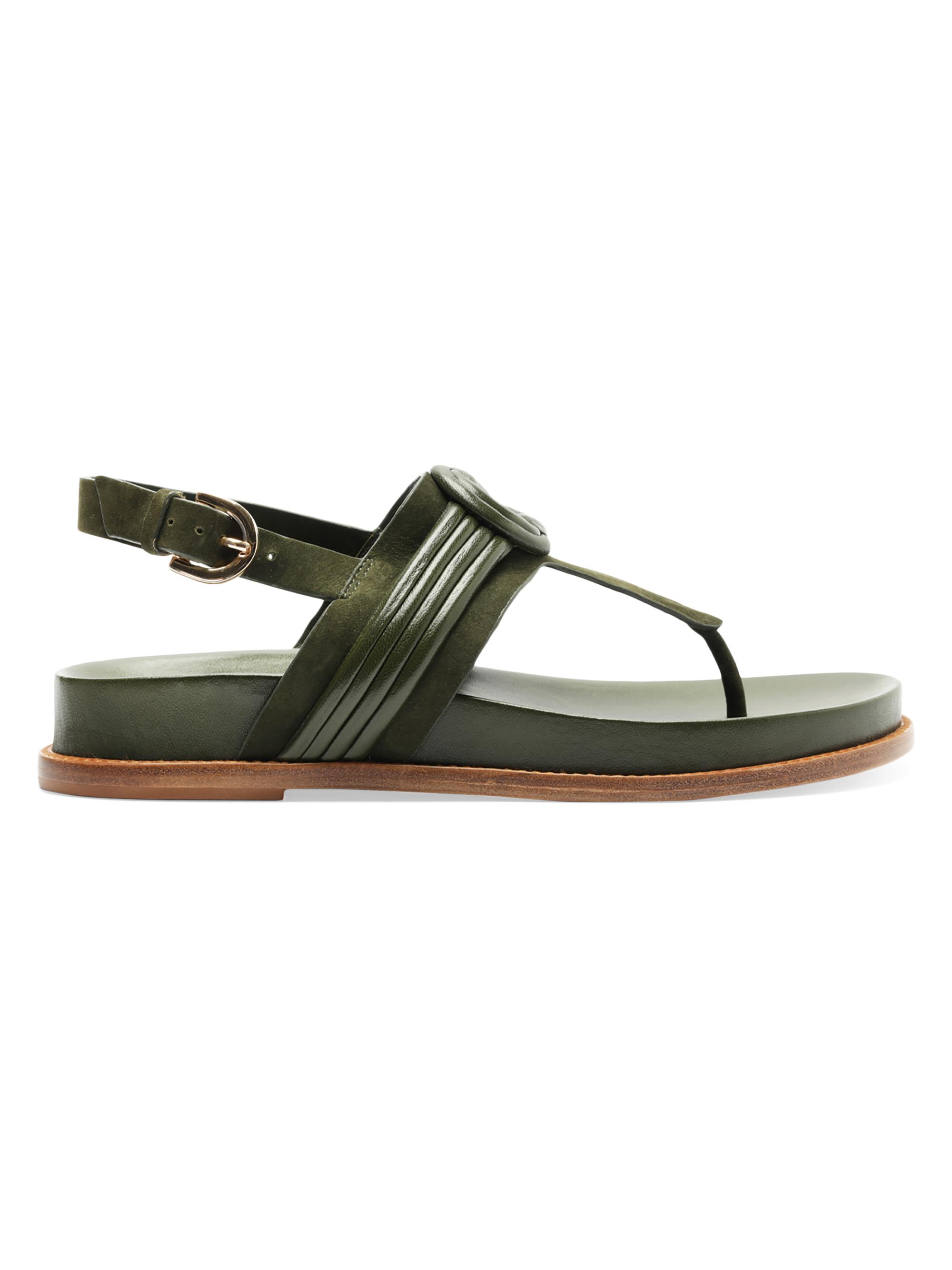Alexandre Birman Women's Vicky Leather T-Strap Sandals - Botanic Green