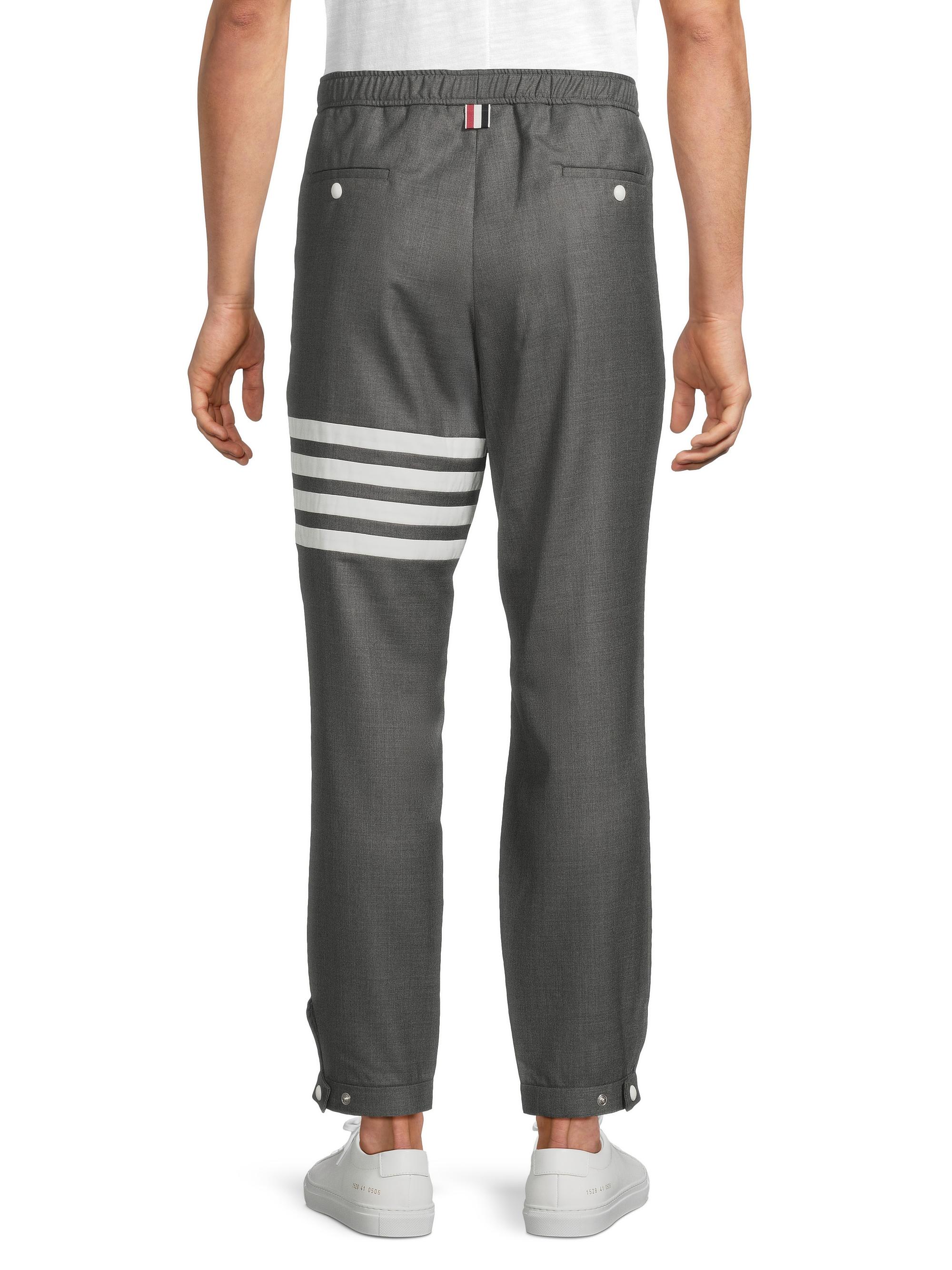THOM BROWNE ストライプパンツ サイズ00 Thom Browne Striped Snap-Front Elasticized Track Trousers | Saks
