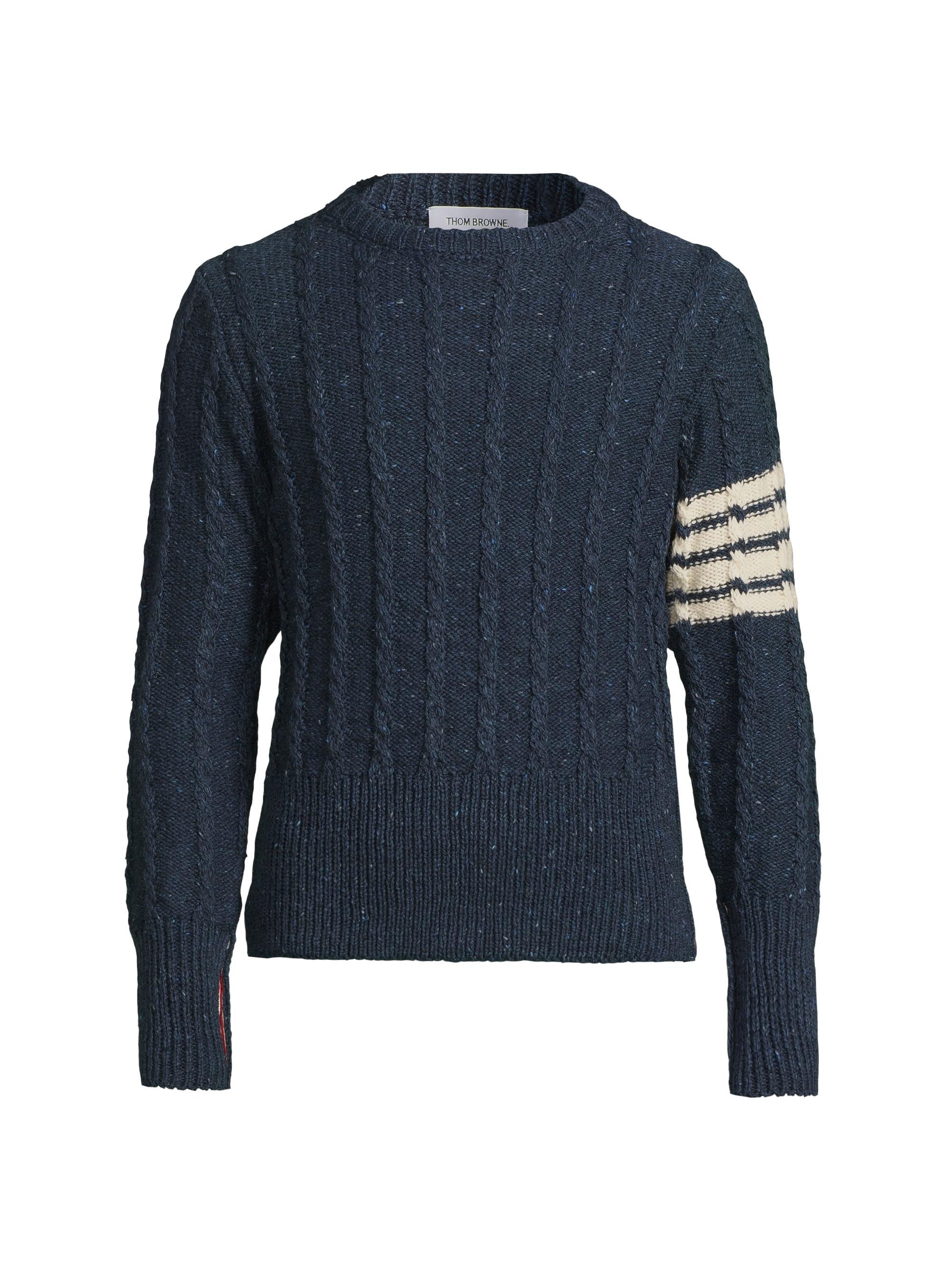THOM BROWNE ダークブルー ケーブルニットセーター THOM BROWNE ダークブルー ケーブルニットセーター Thom Browne