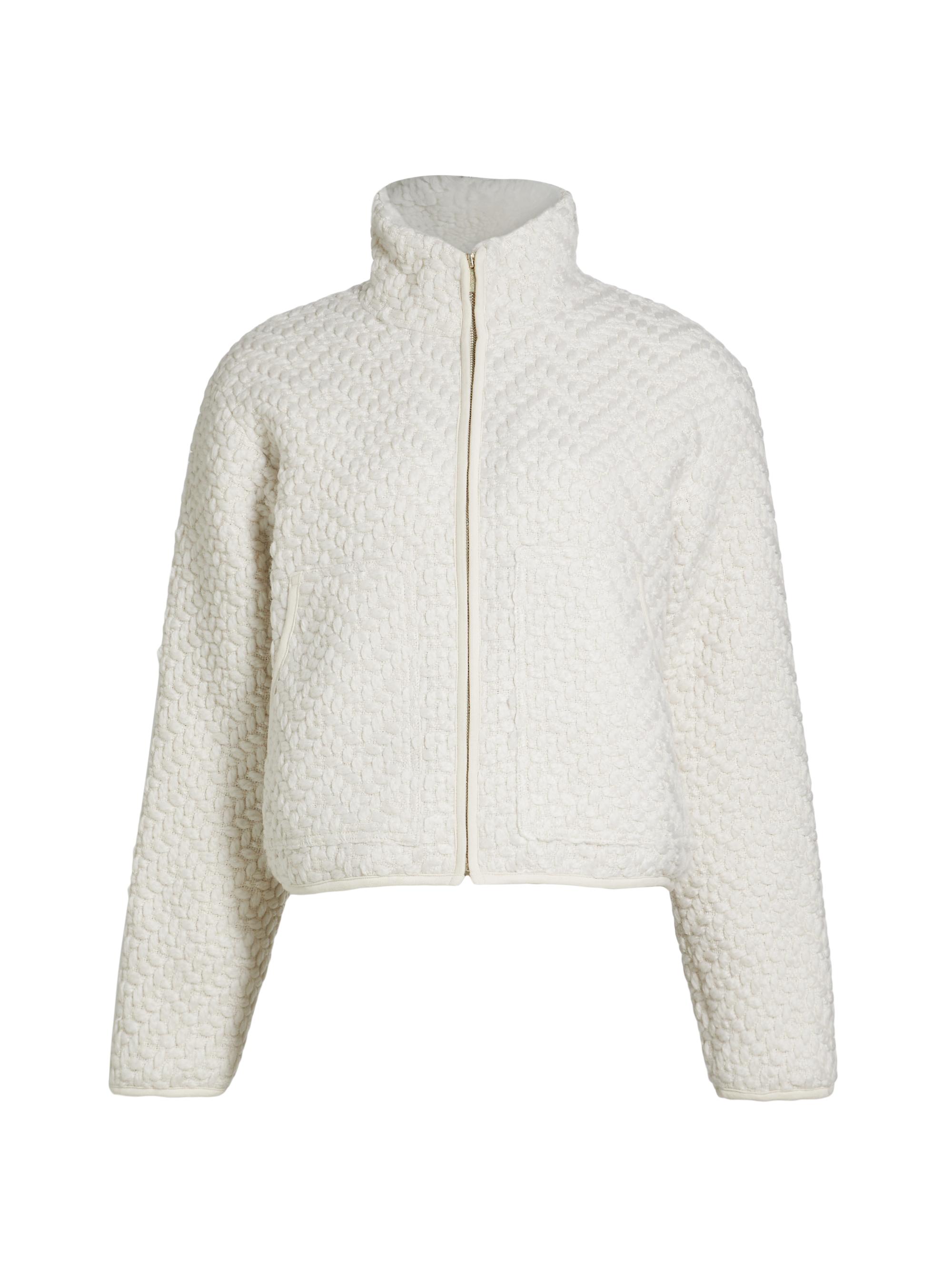 Splendid Women's Mandie Stretch-Cotton Faux-Sherpa Jacket - White Sand