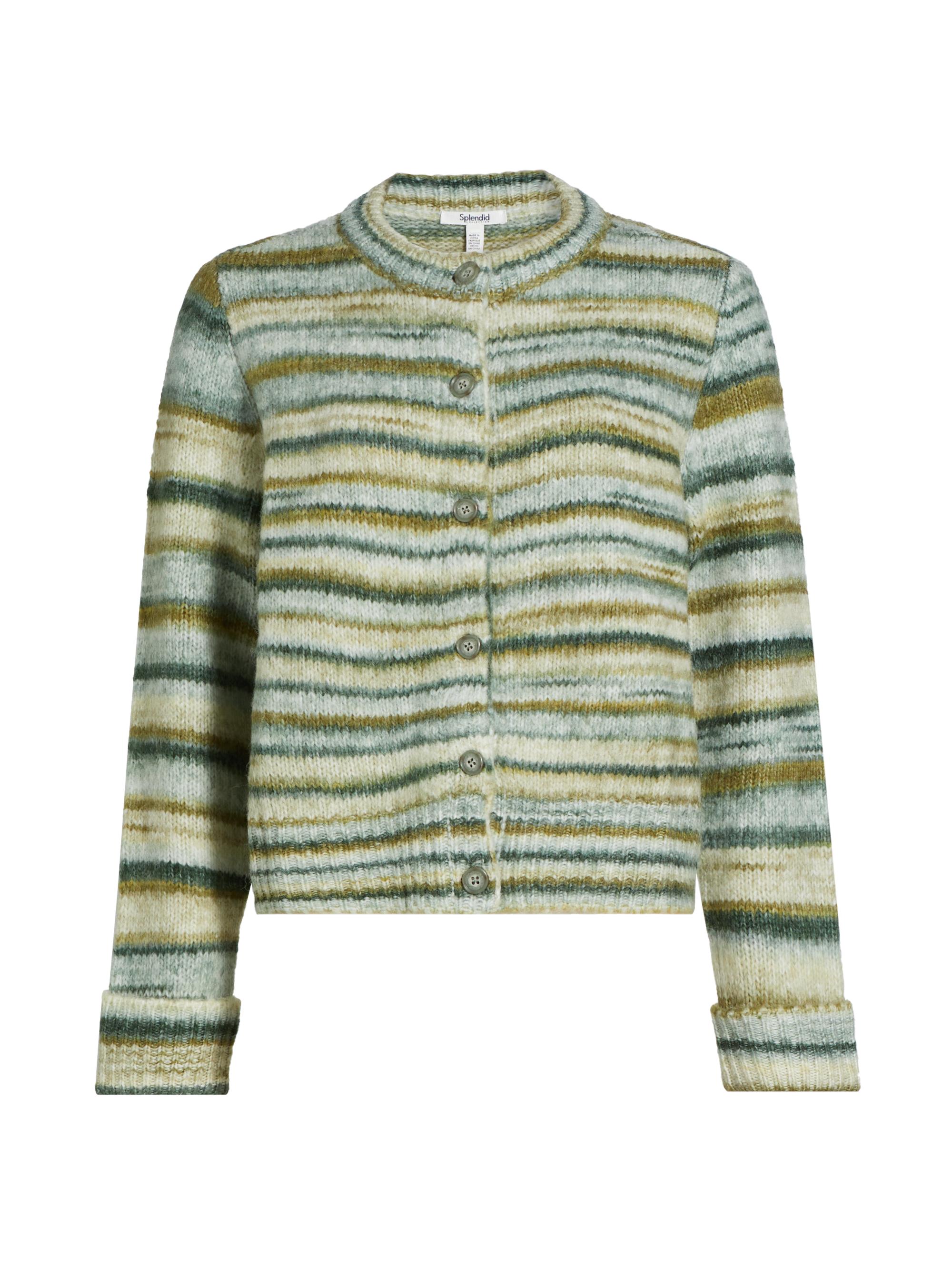 Splendid Women's Daniella Striped Knit Cardigan - Teal Multi