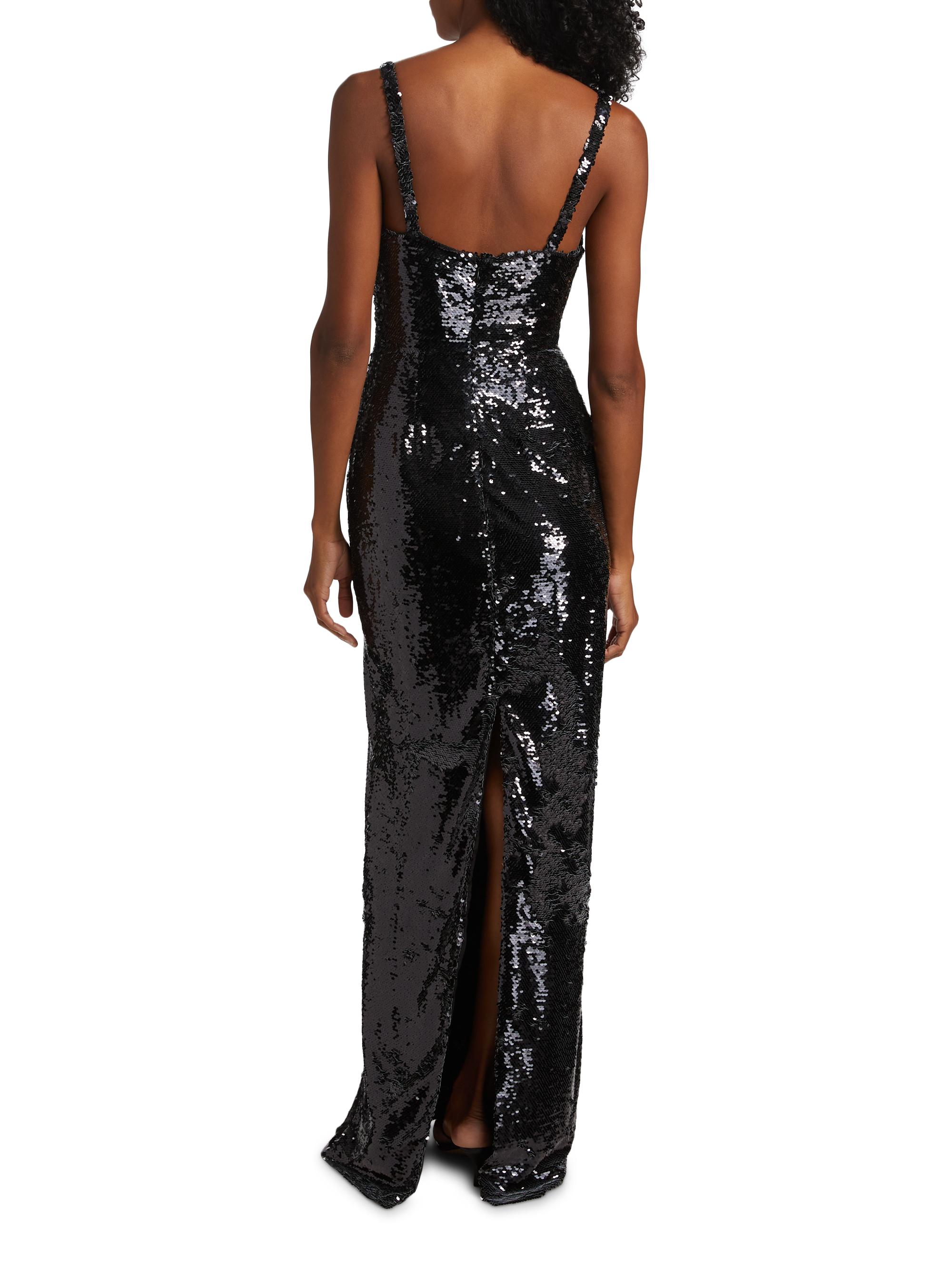 celebrity black dresses Strapless Sequin Corset Black Prom Dress with Slit Black / 9 main image 1