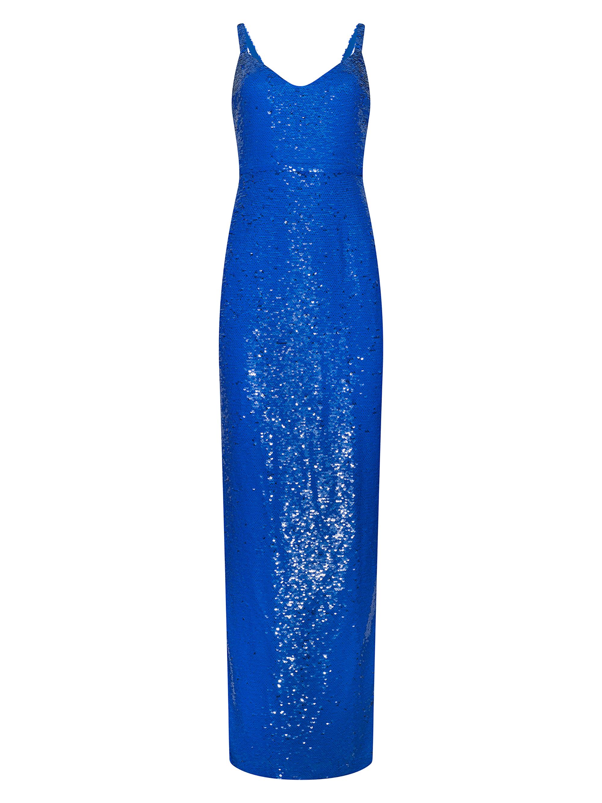 L'AGENCE Women's Karma Sequined Sleeveless Maxi Dress - Cobalt