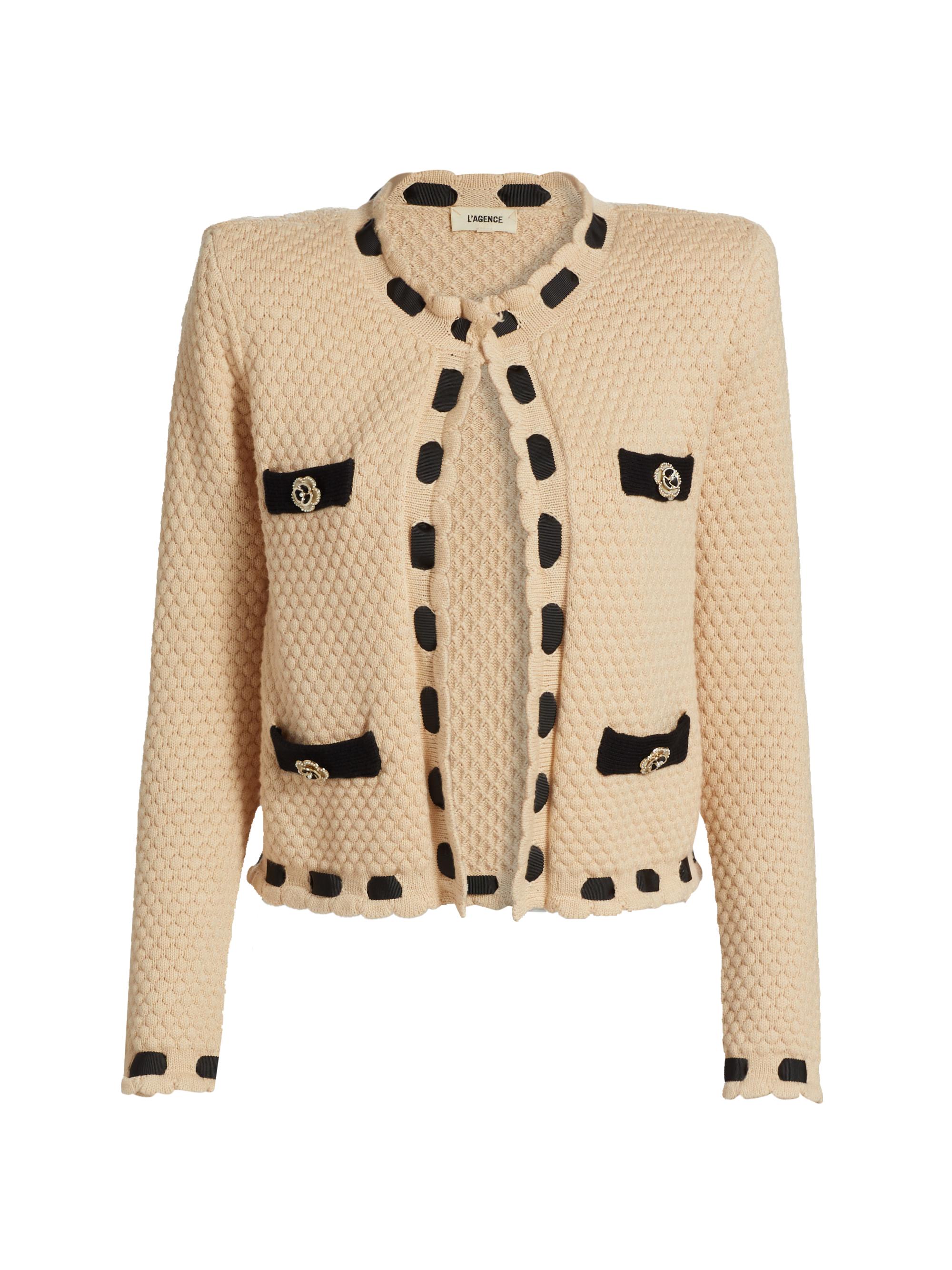 L'AGENCE Una Tweed Knit Cardigan | Saks Fifth Avenue