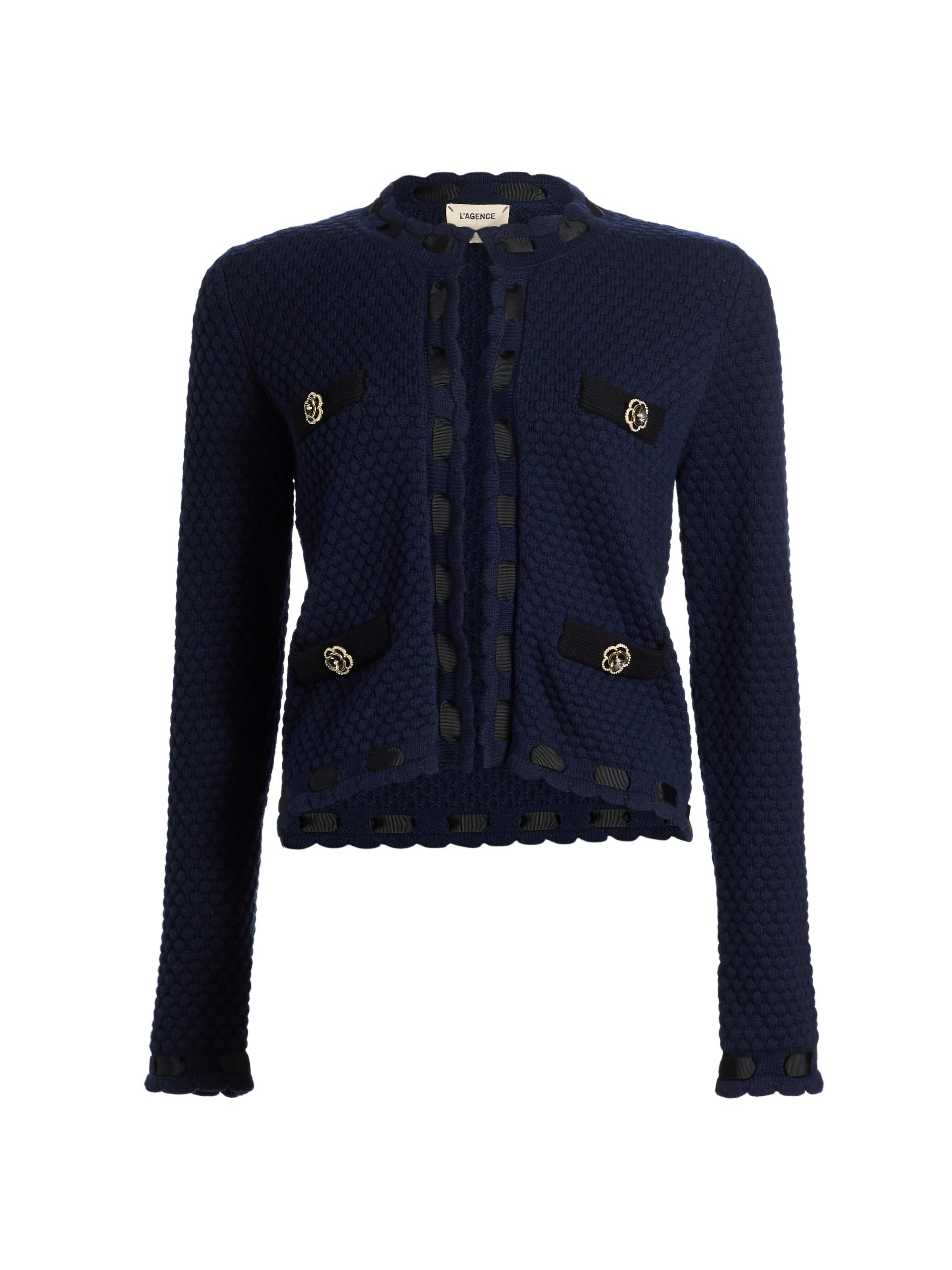 Elie Tahari The Kadie Tweed-Trim Cardigan | Saks Fifth Avenue