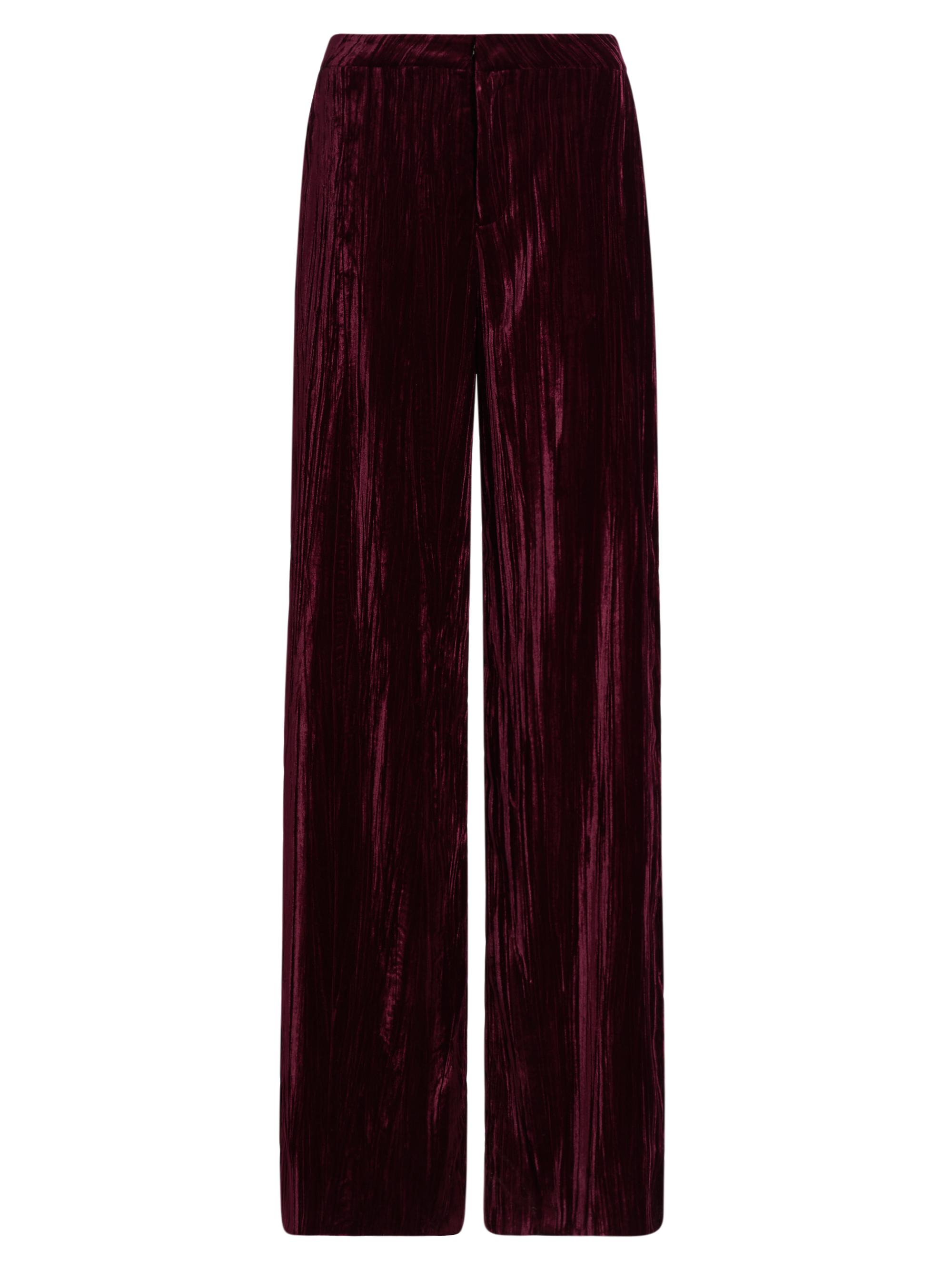 L'AGENCE Women's Livvy Velvet High-Rise Straight-Leg Pants - Dark Port Velvet