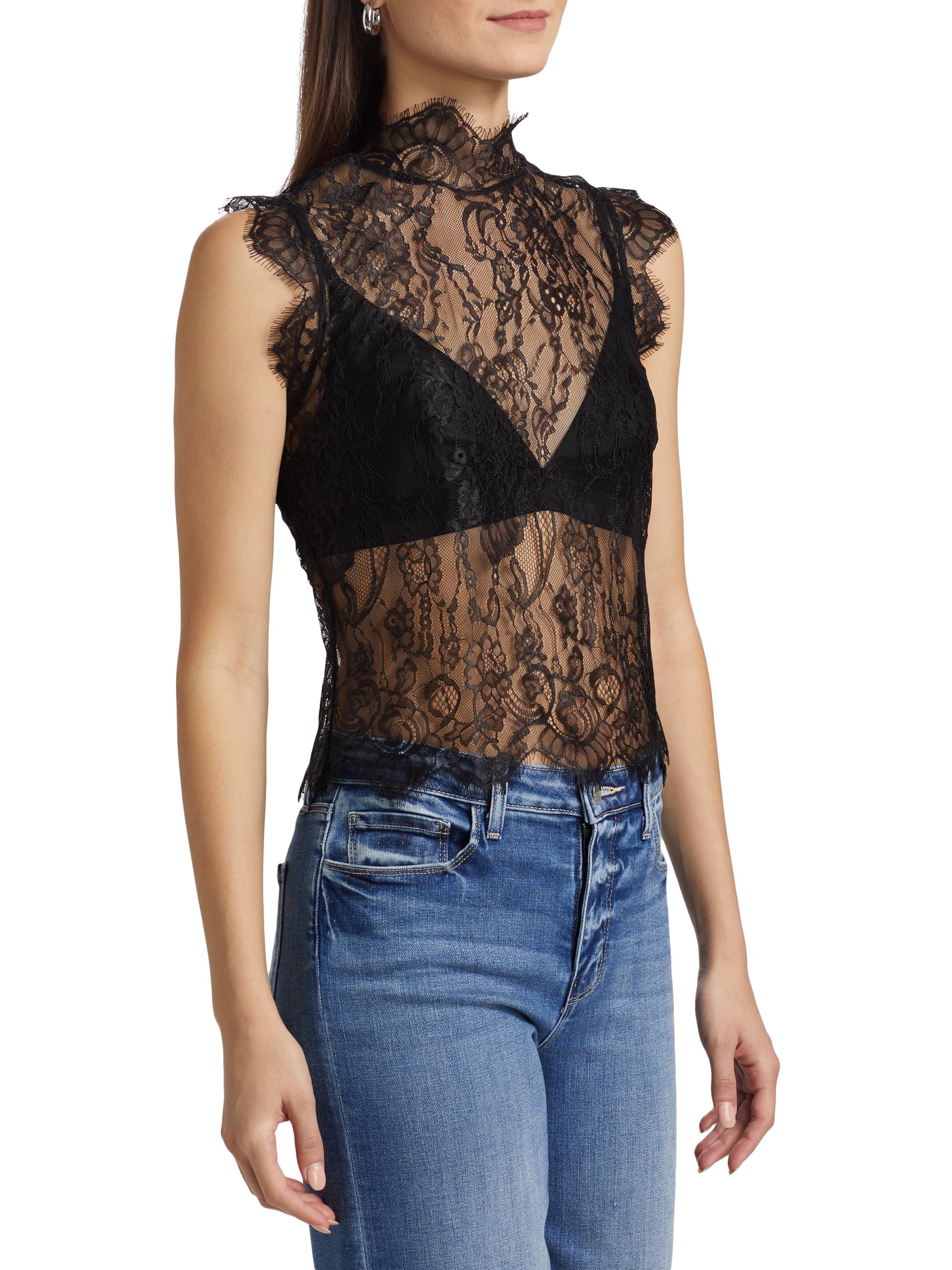 L'AGENCE Tours Lace Sleeveless Top | Saks Fifth Avenue