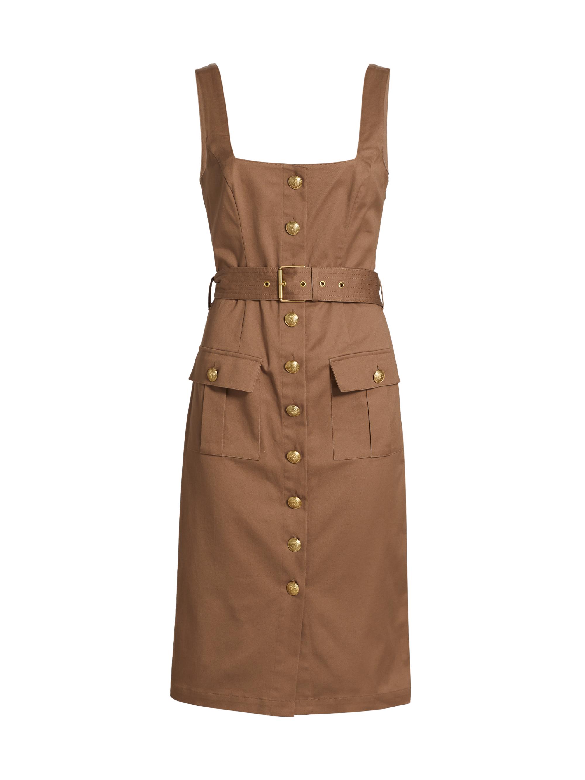 L'AGENCE Women's Idy Button-Front Tank Dress - Chocolate Malt