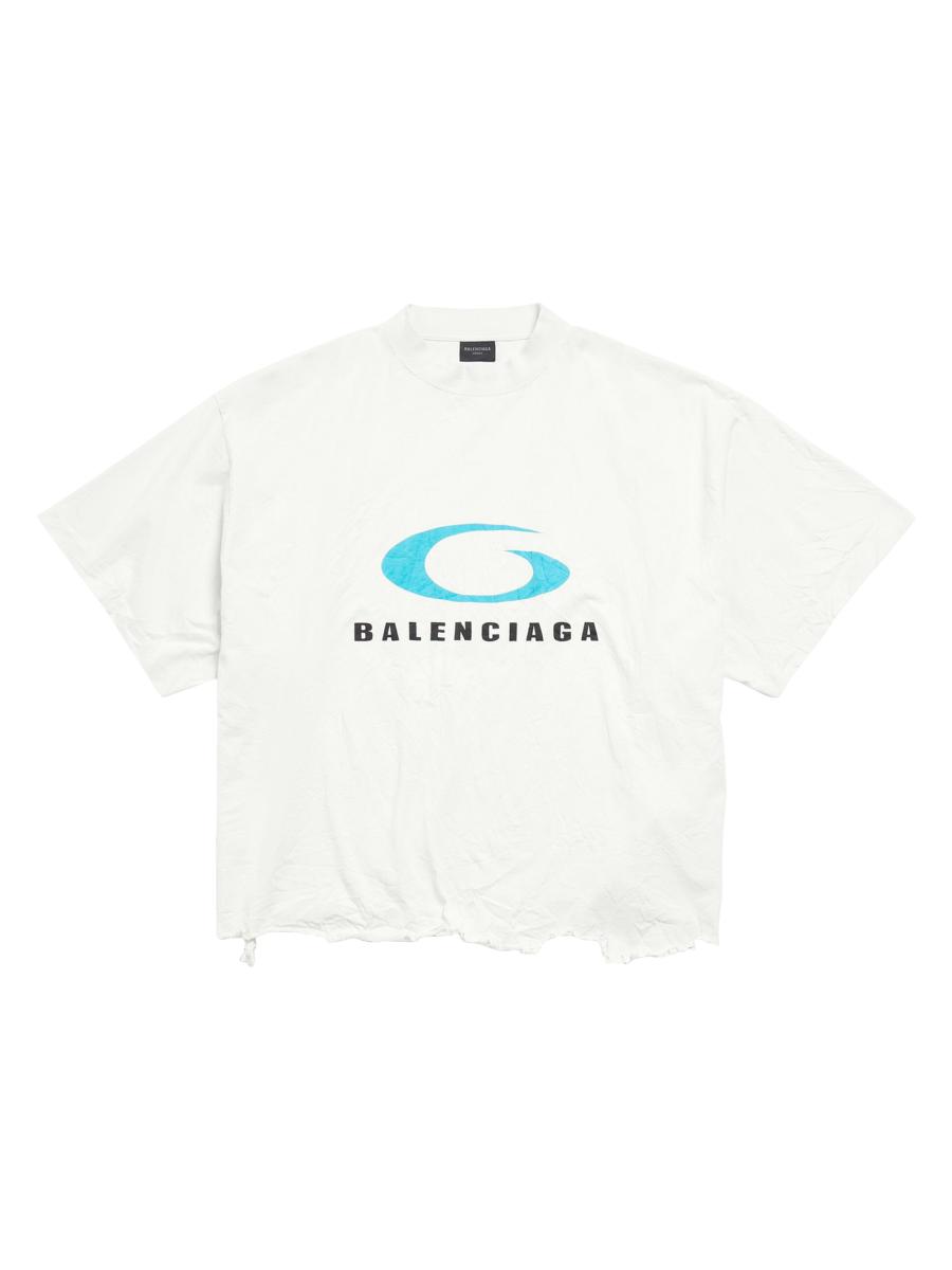 Shop Balenciaga Loop Sports Icon Cropped T-Shirt | Saks Shop Balenciaga Loop Sports Icon Cropped T-Shirt | Saks