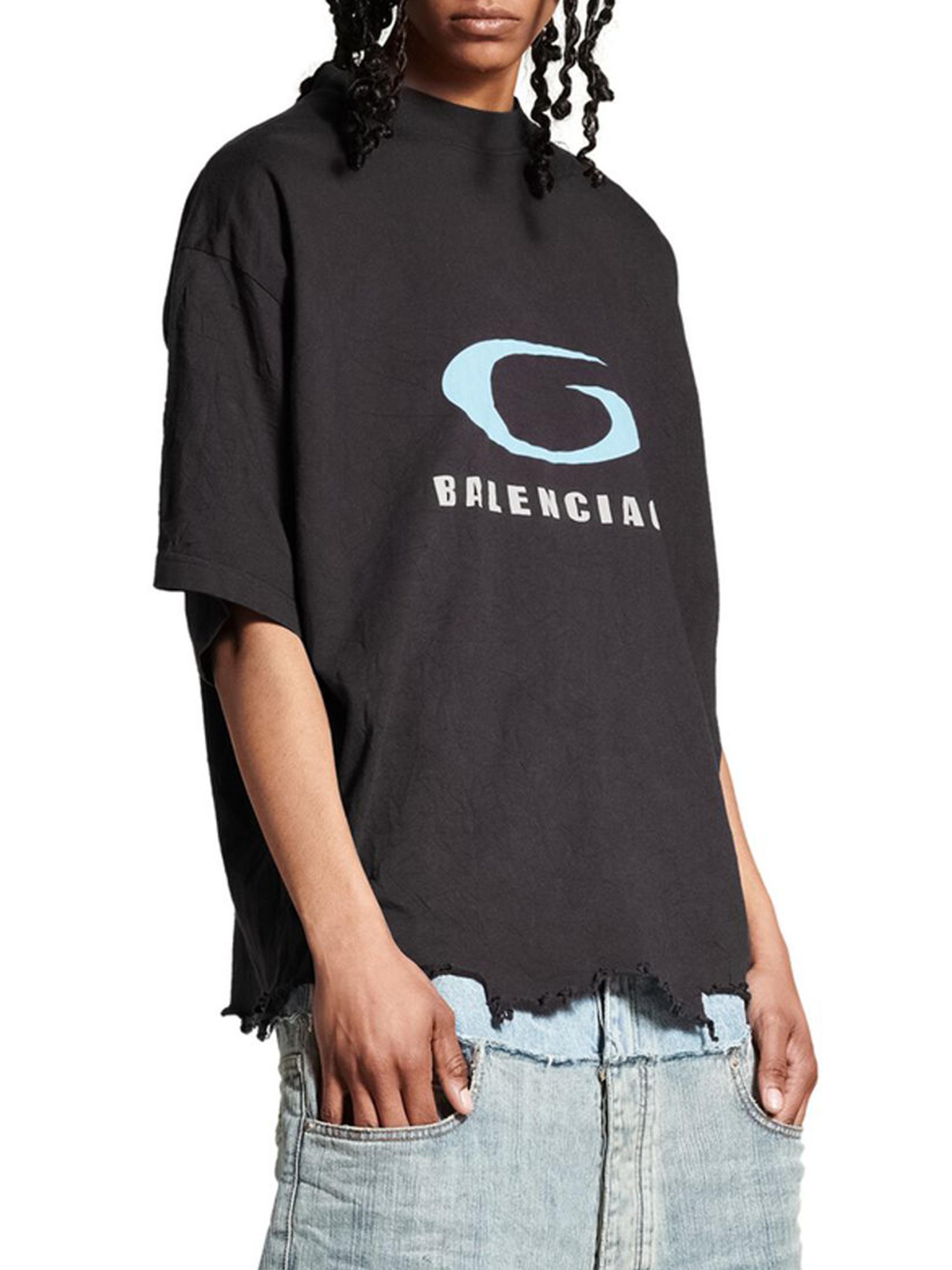 Balenciaga Loop Sports Icon Cropped T-Shirt | Saks Fifth Avenue