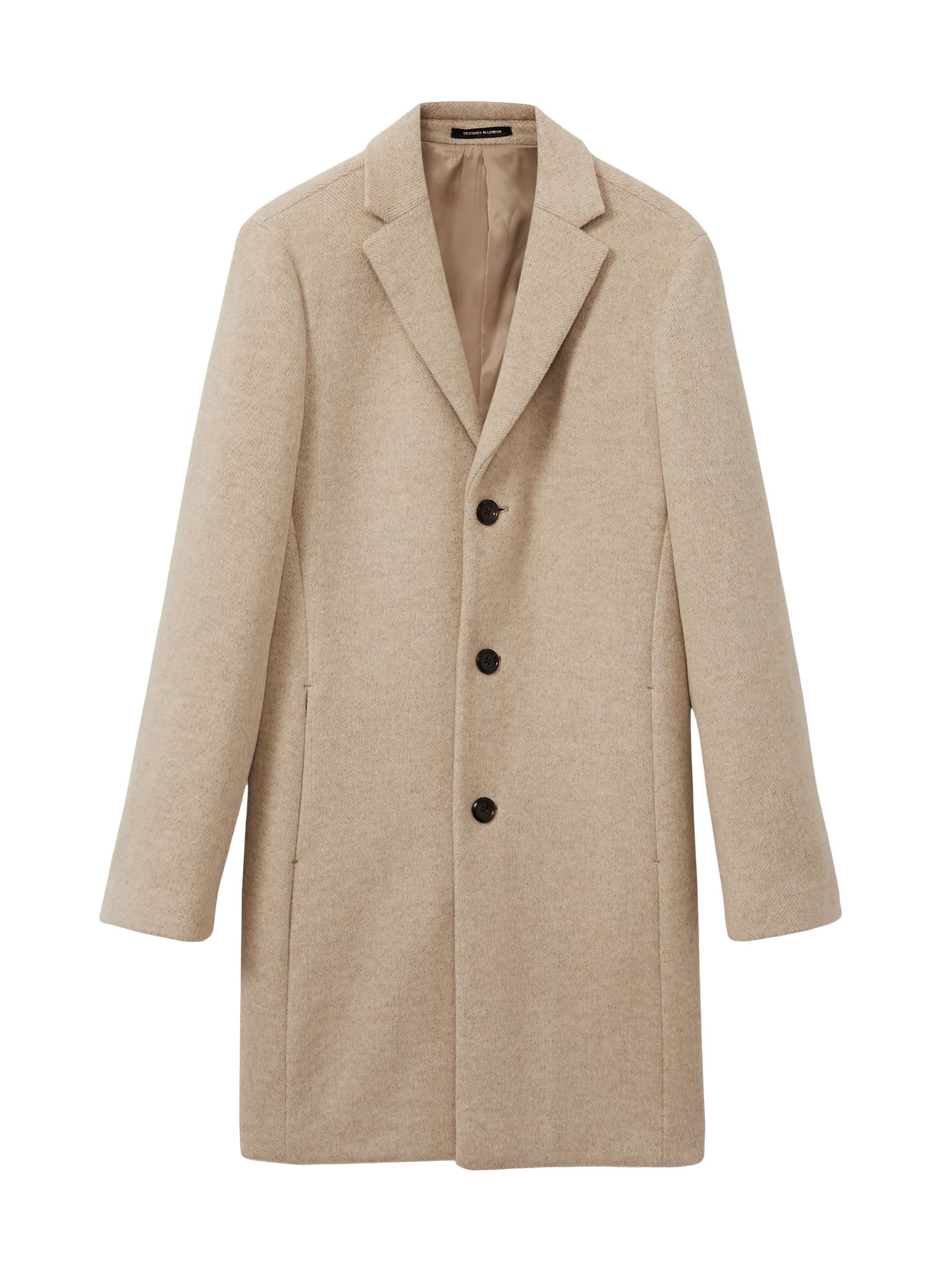 Reiss Men's Gable Herringbone Wool-Blend Coat - Oatmeal Herringbone