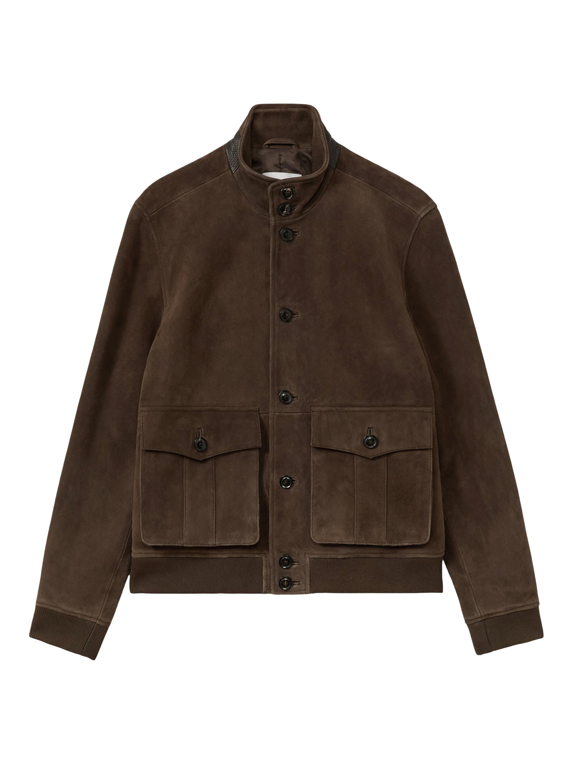 Reiss Men's Roland Suede Jacket - Chocolate Brown