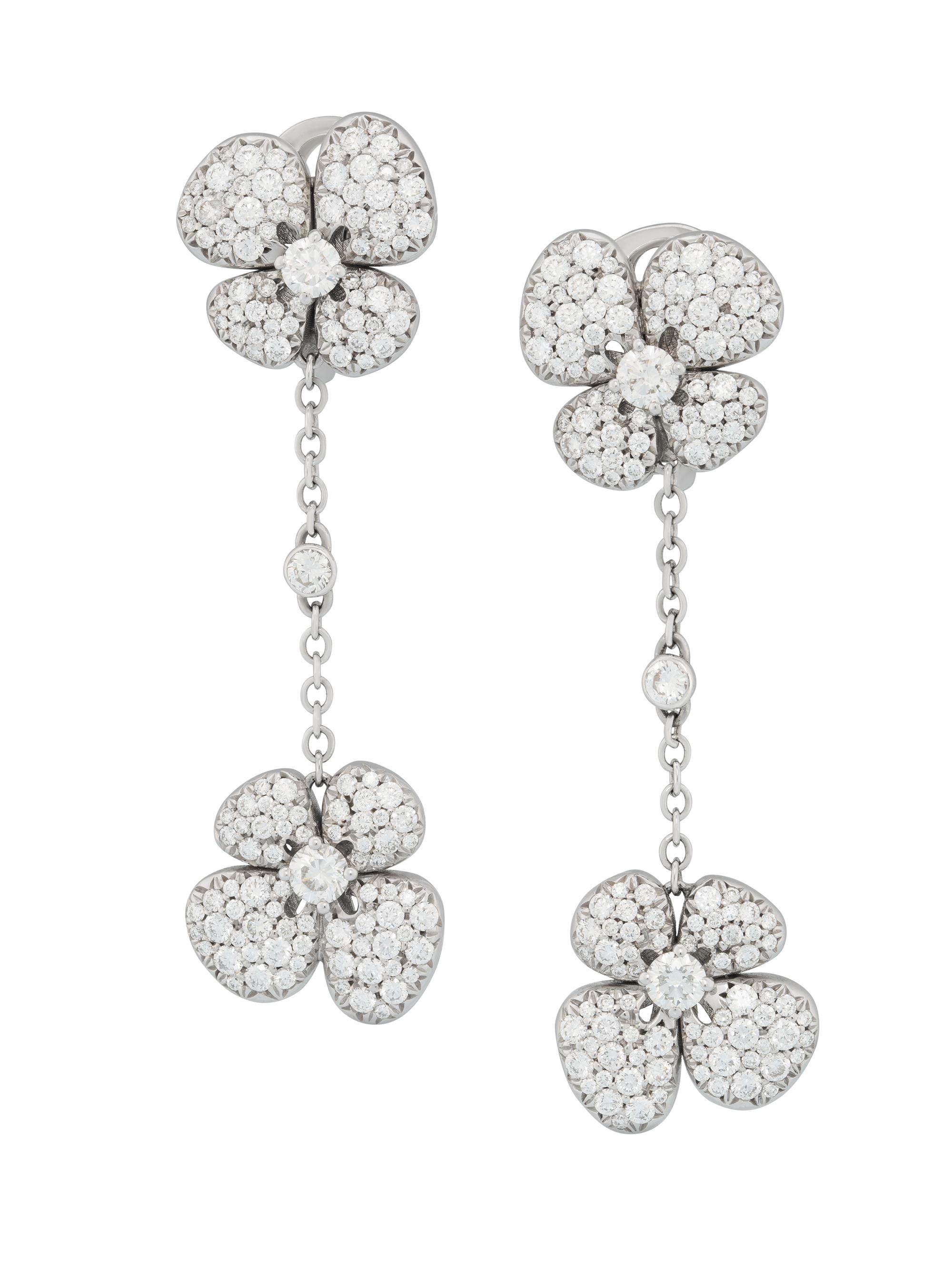 Miseno Women's Ischia 18K White Gold & 3.16 TCW Diamond Flower Drop Earrings - White Gold
