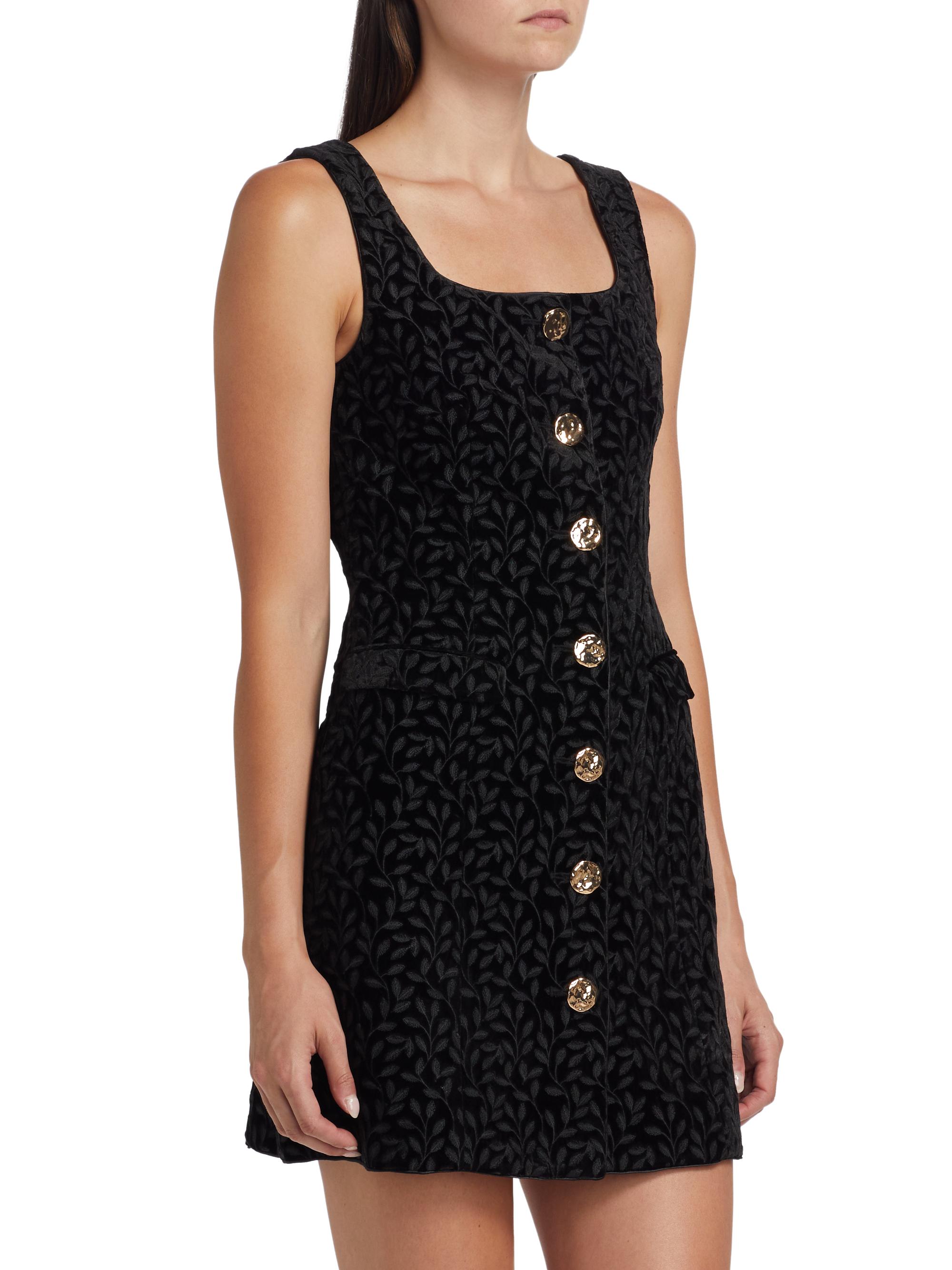 Saloni Mika Floral Velvet Minidress | Saks Fifth Avenue