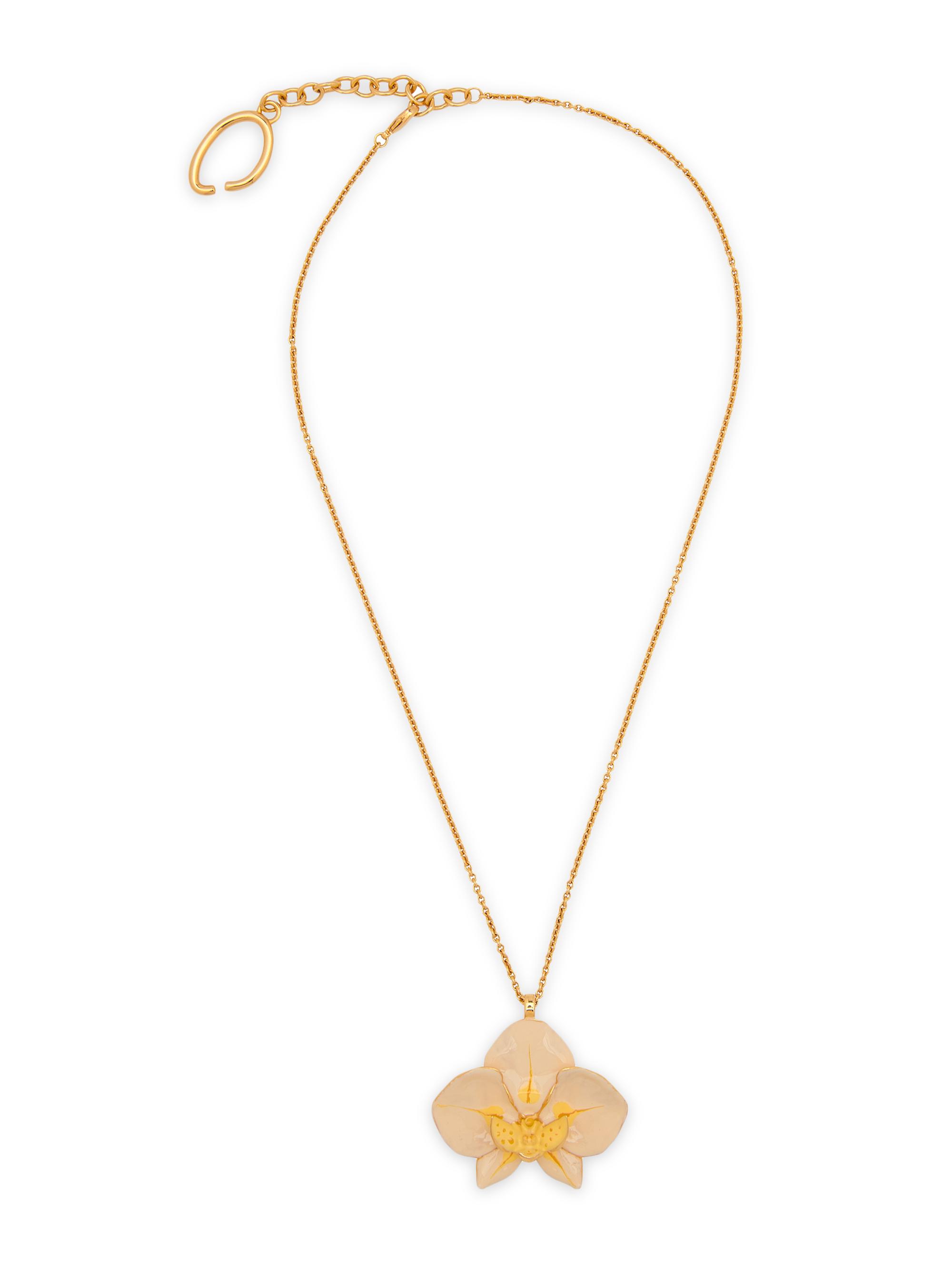 Oscar de la Renta Women's 24K-Gold-Plated & Enamel Orchid Pendant Necklace