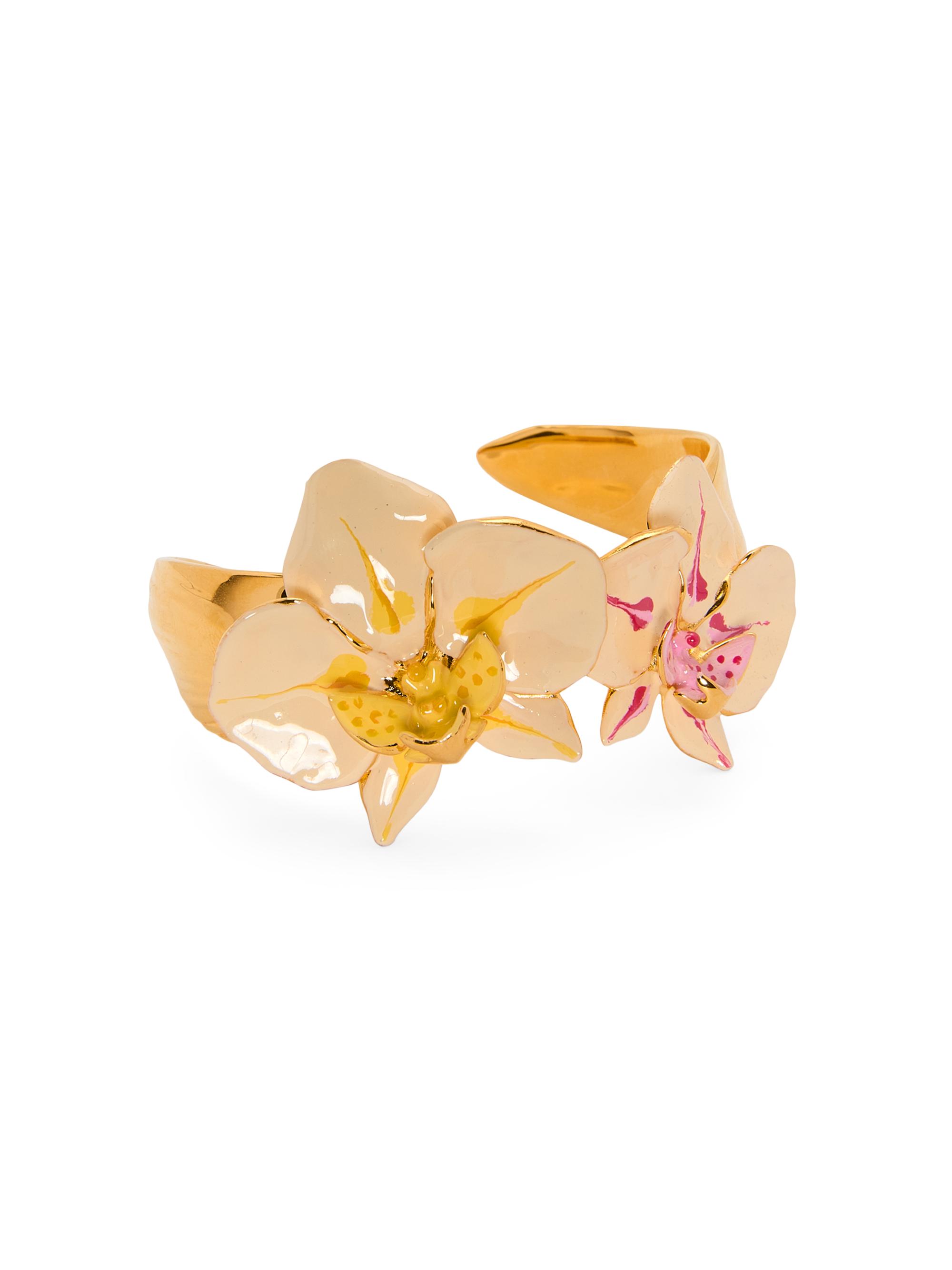 Oscar de la Renta Women's 24K-Gold-Plated & Enamel Orchid Bracelet