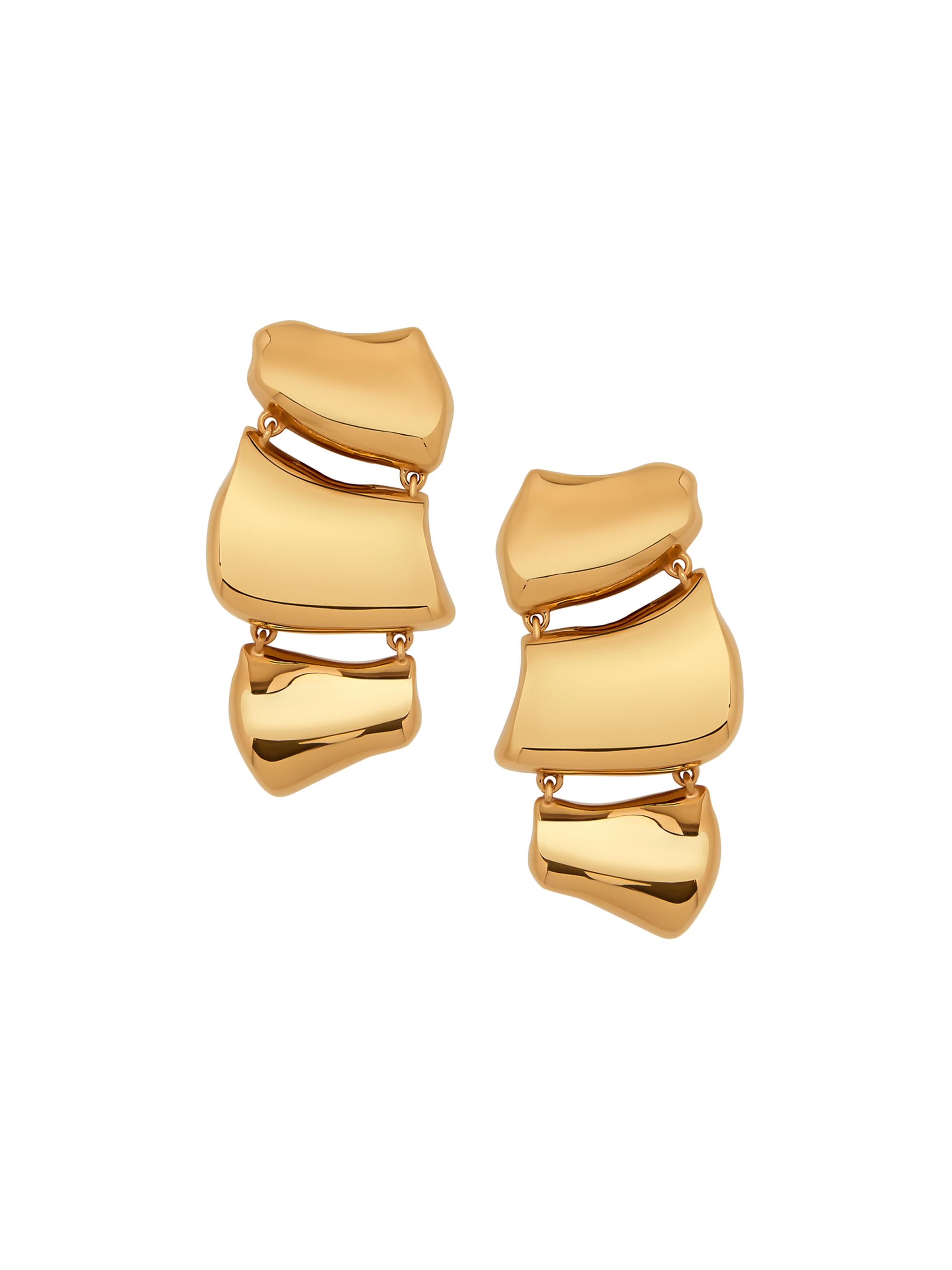 Oscar de la Renta Women's 24K-Gold-Plated Three-Tier Drop Earrings - Gold