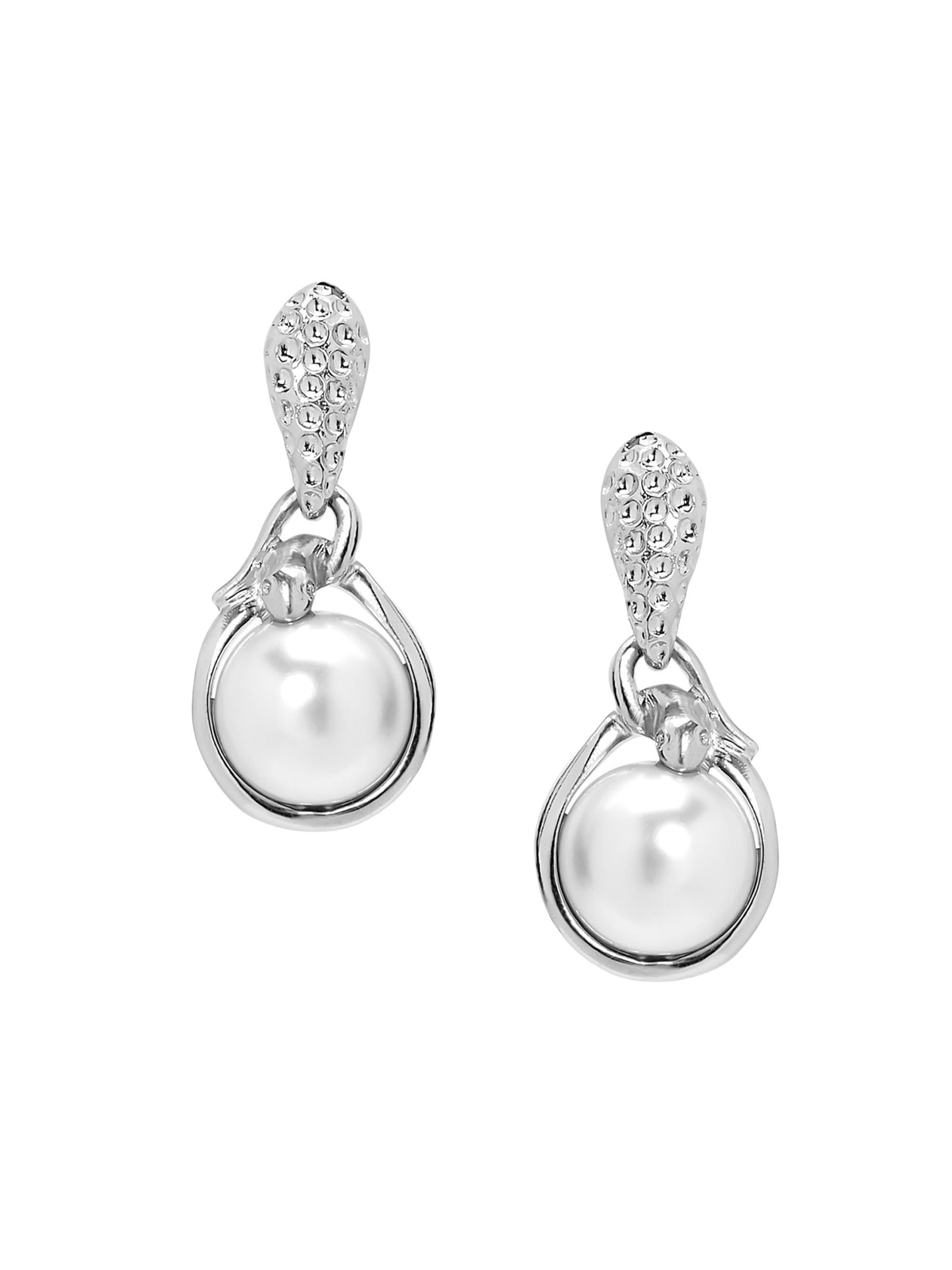 Oscar de la Renta Women's 14K-Gold-Plated & Imitation Pearl Snake Drop Earrings - Gold