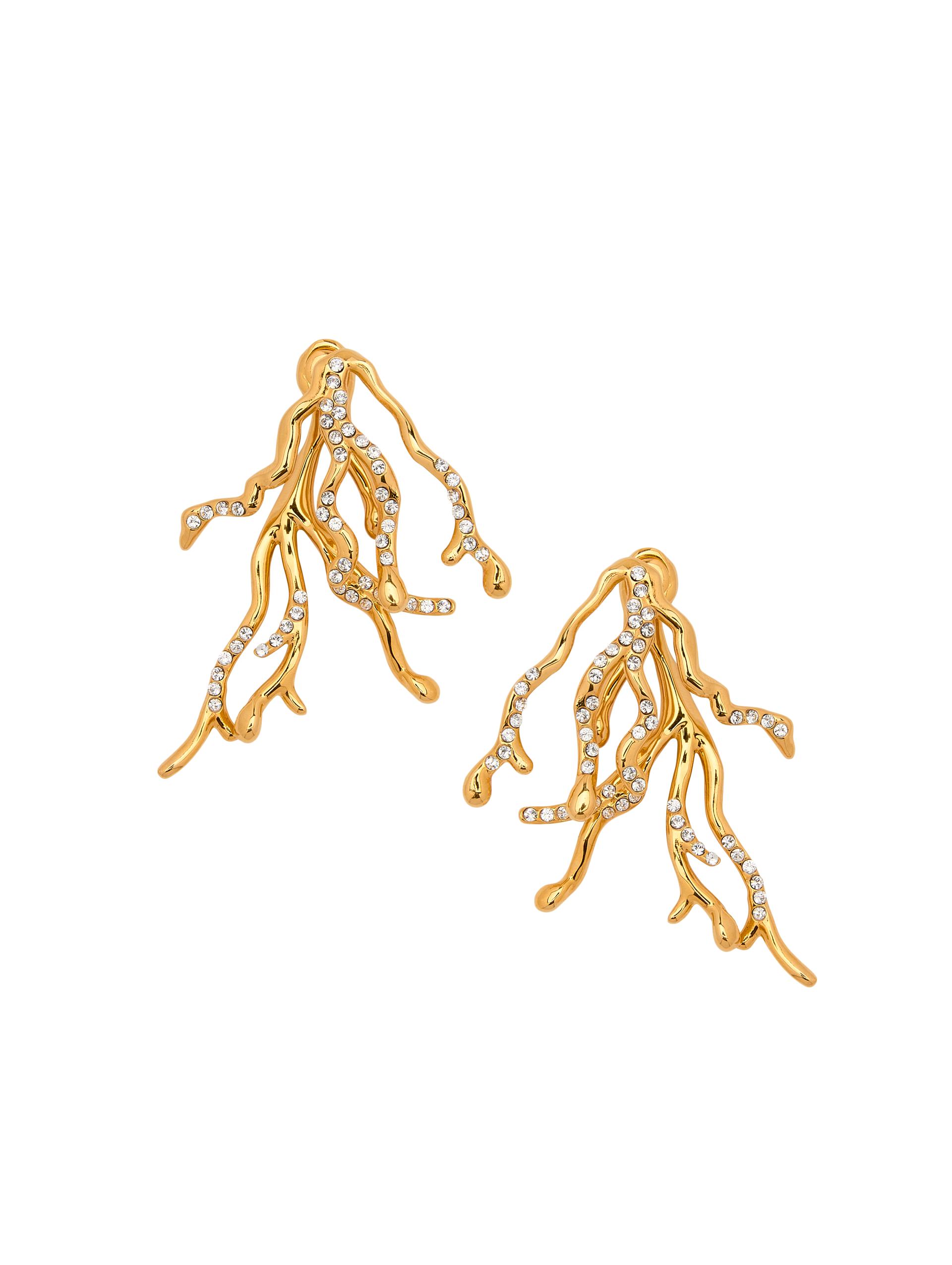 Oscar de la Renta Women's 24K-Gold-Plated & Crystal Coral Earrings - Gold