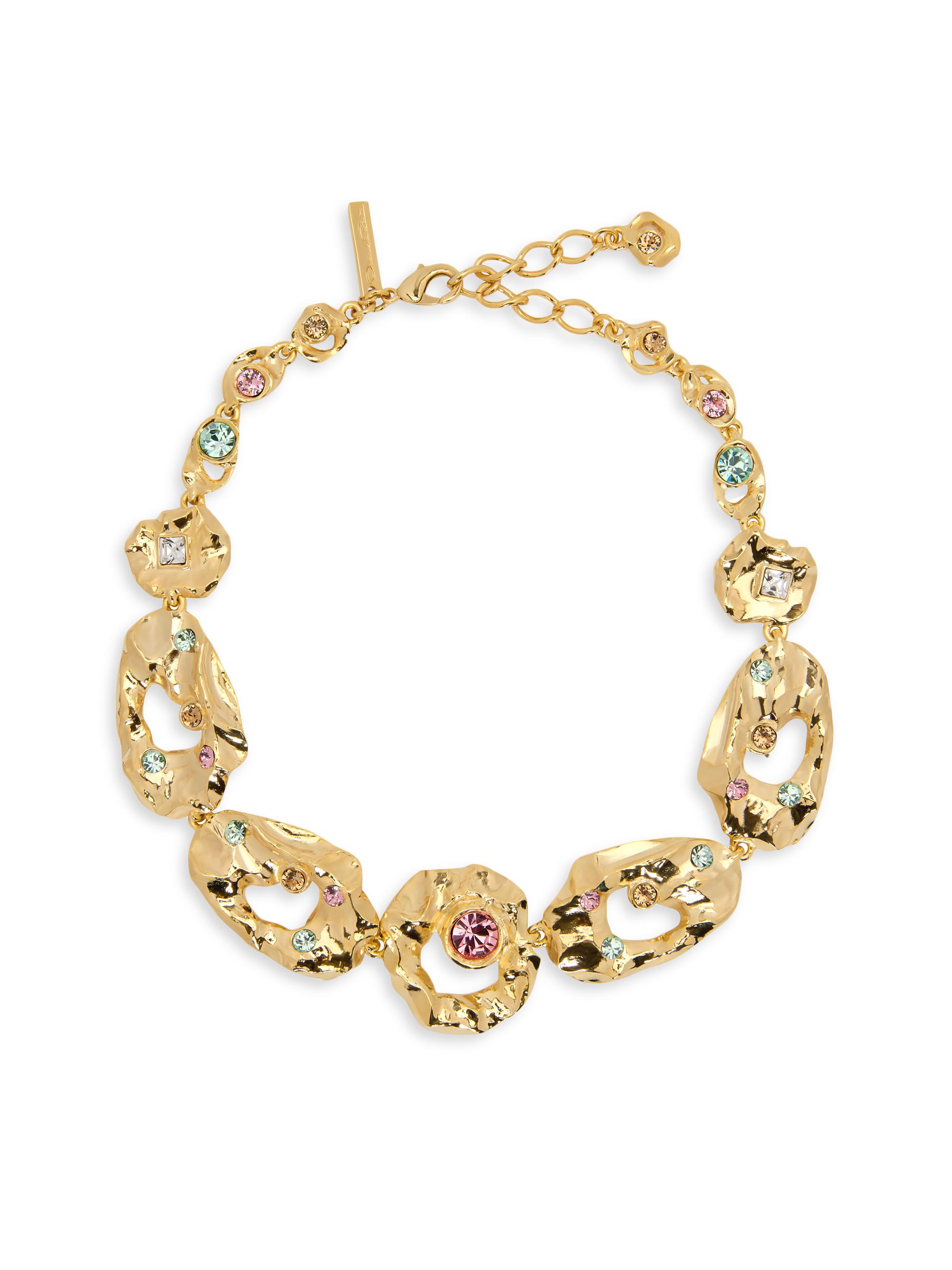 Oscar de la Renta Women's 14K-Gold-Plated & Crystal Textured Necklace