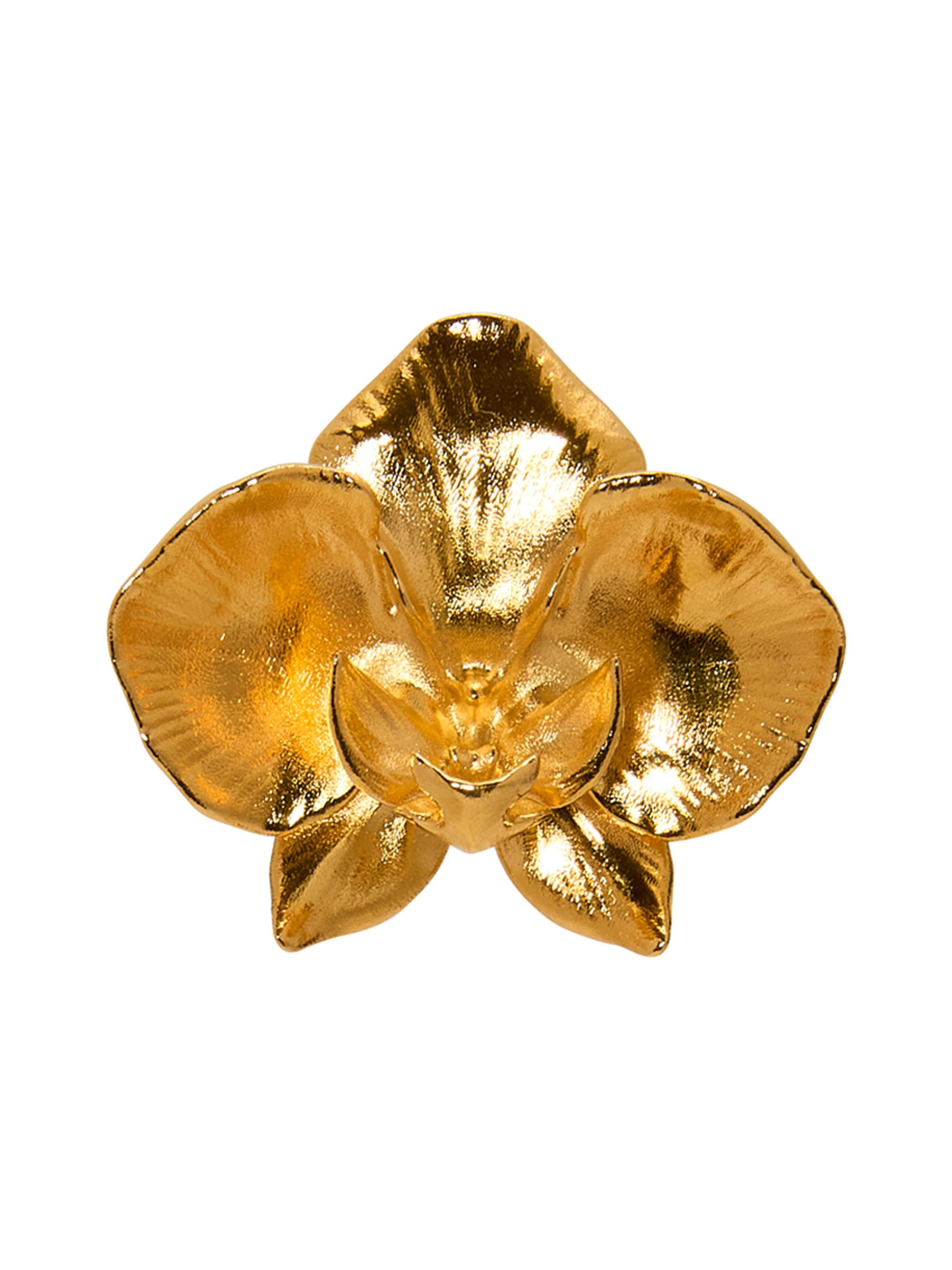 Oscar de la Renta Women's 24K-Gold-Plated Orchid Brooch - Gold