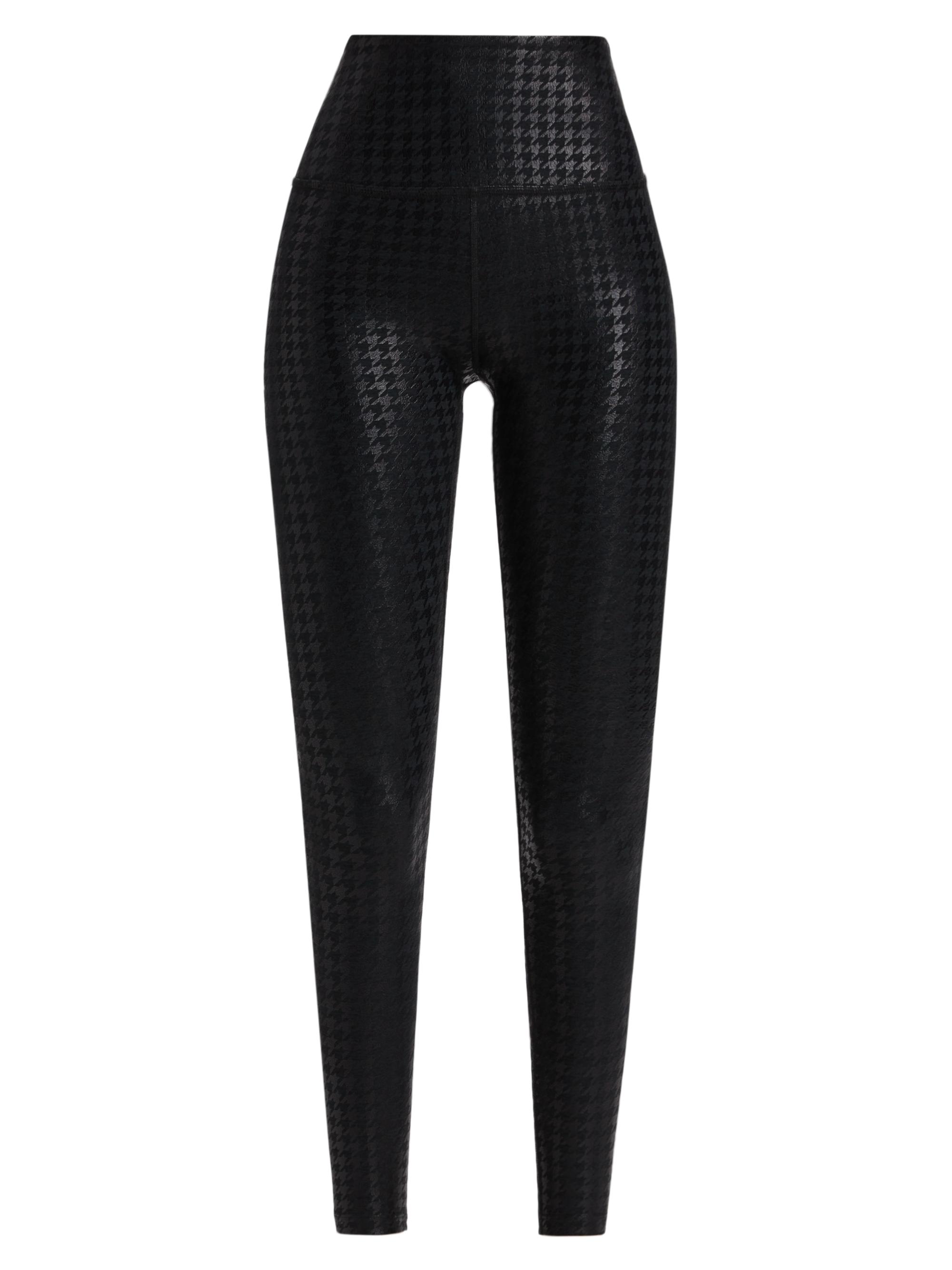 Beyond Yoga Women's Caught In The Midi Houndstooth High-Waist Leggings - Houndstooth Black