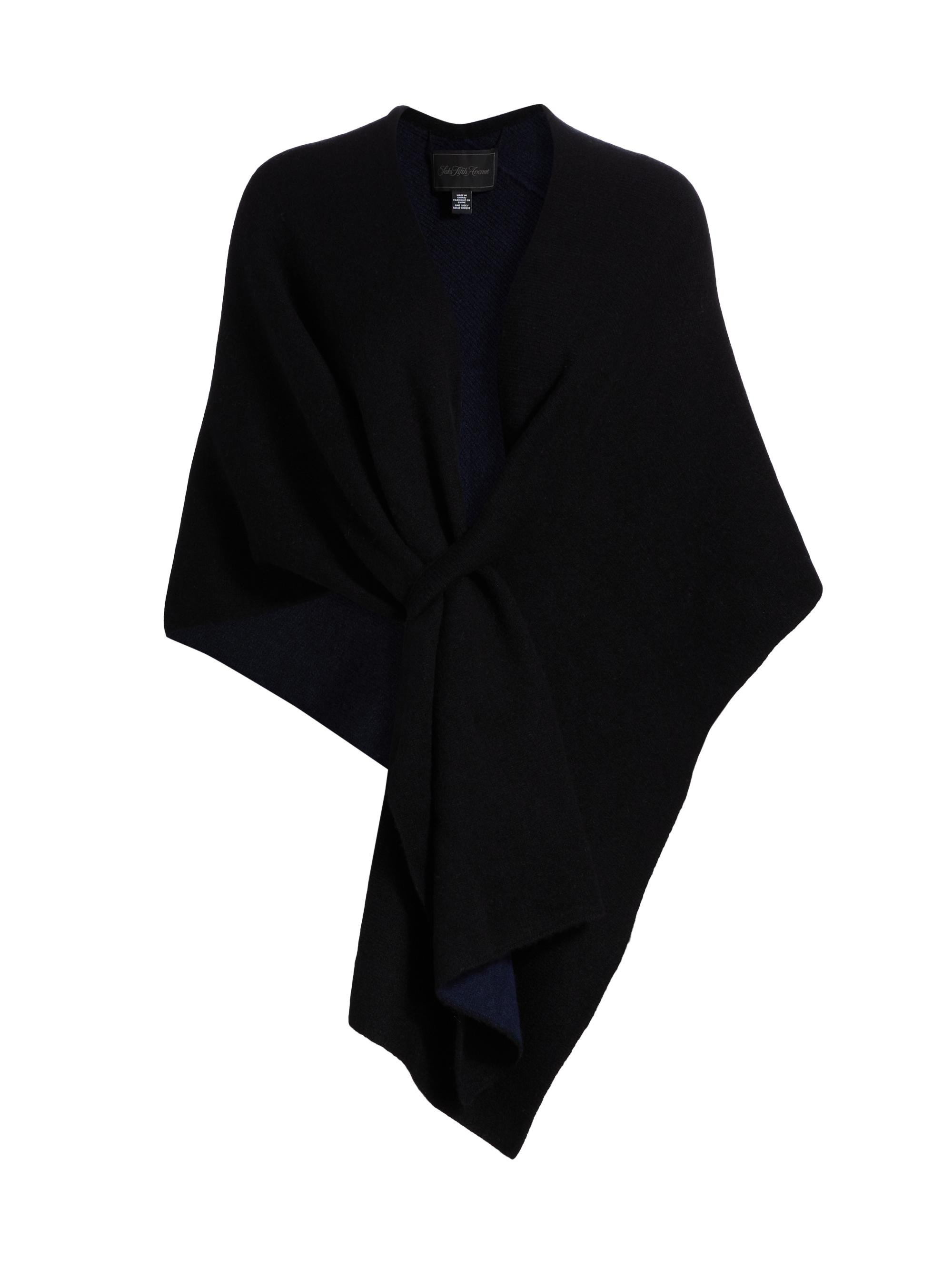Saks Fifth Avenue Women's COLLECTION Loop Thru Double Face Wrap - Black Navy