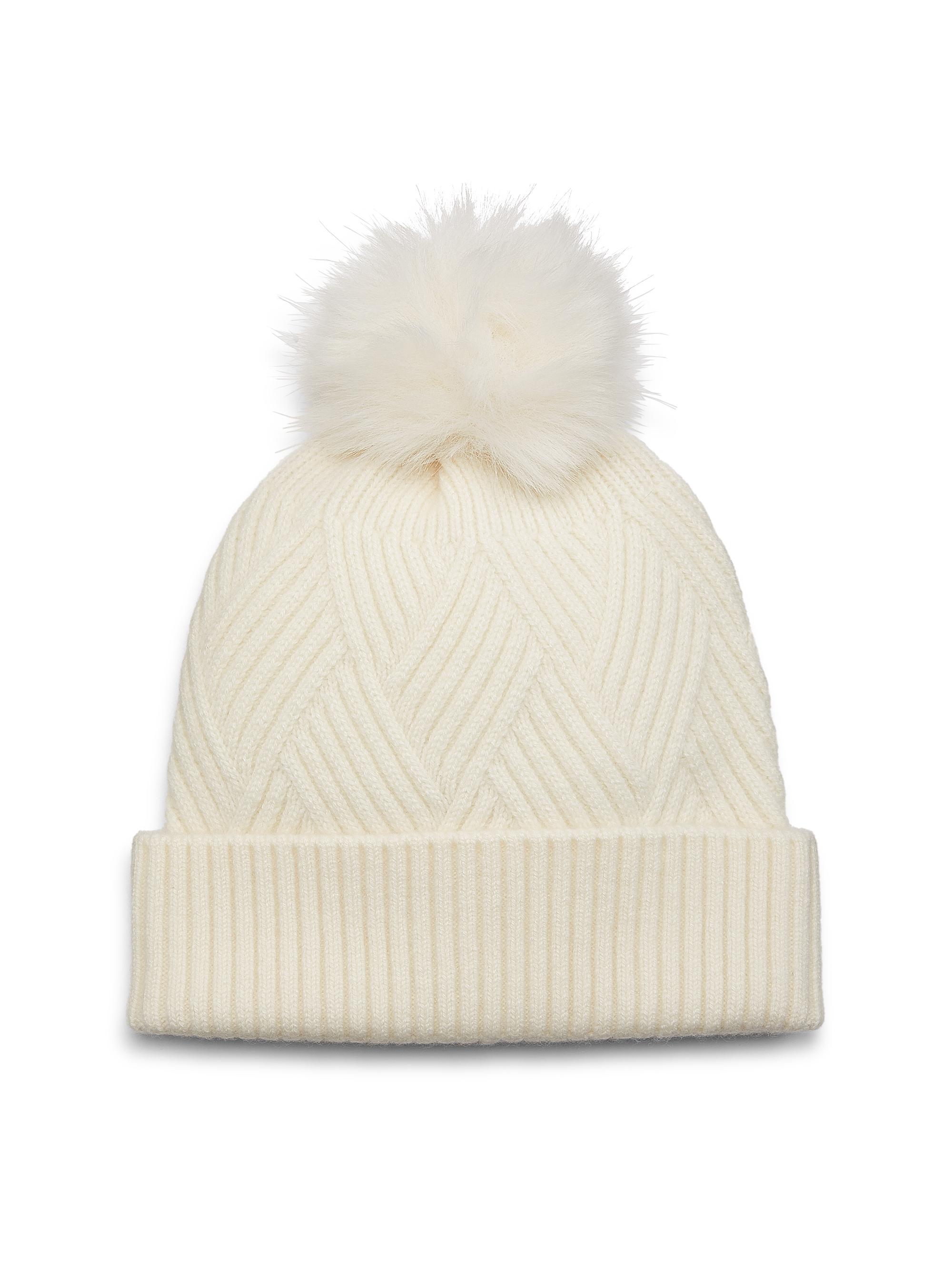 Saks Fifth Avenue Women's Cable-Knit Ribbed Trim Hat - Frost White