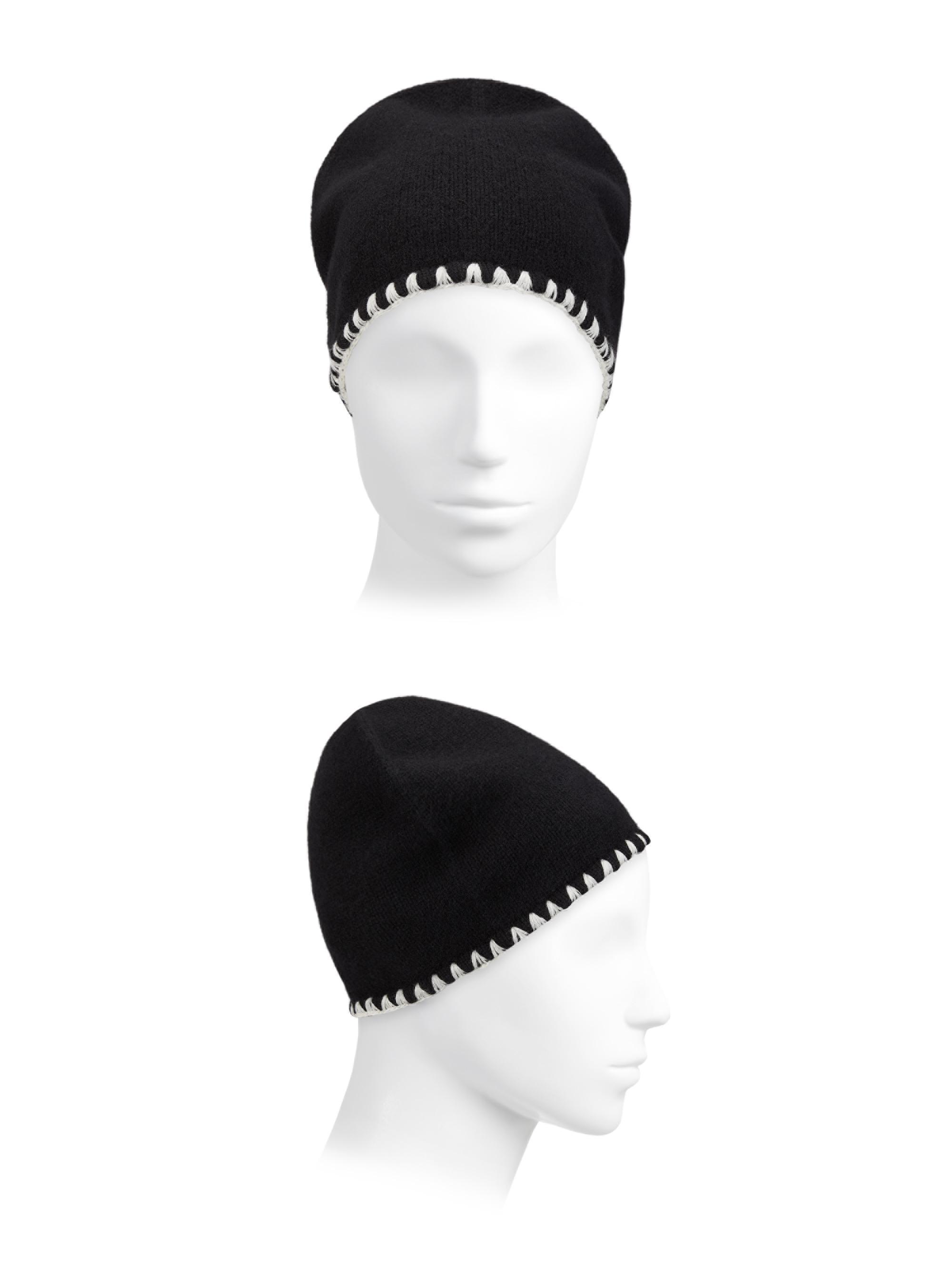 Saks Fifth Avenue Whipstitch Trim Cashmere Hat | Saks Fifth Avenue