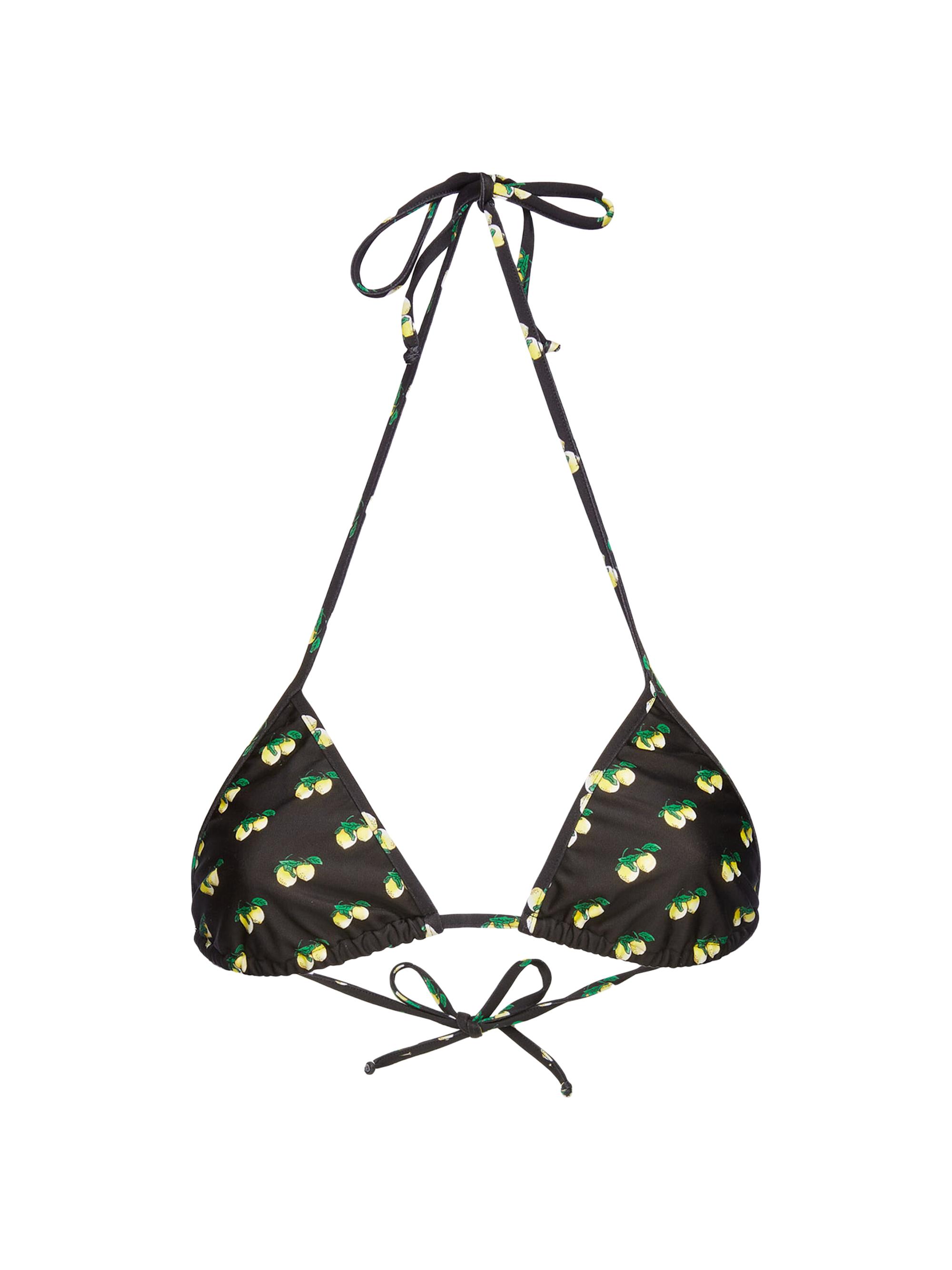 La DoubleJ Women's Reversible Triangle Bikini Top - Limoncello Black