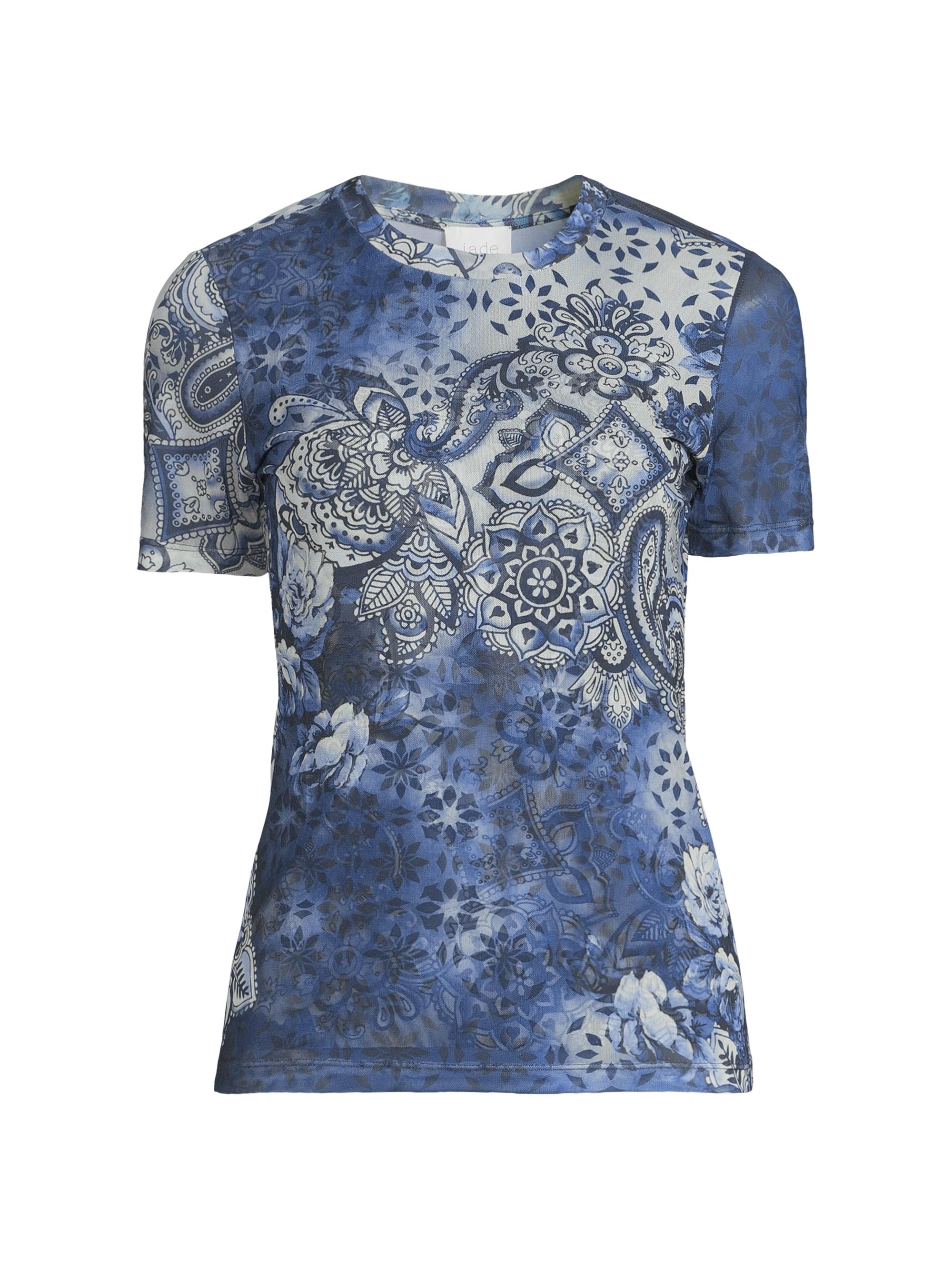 Johnny Was Women's The Mesh Printed Top - Isobel