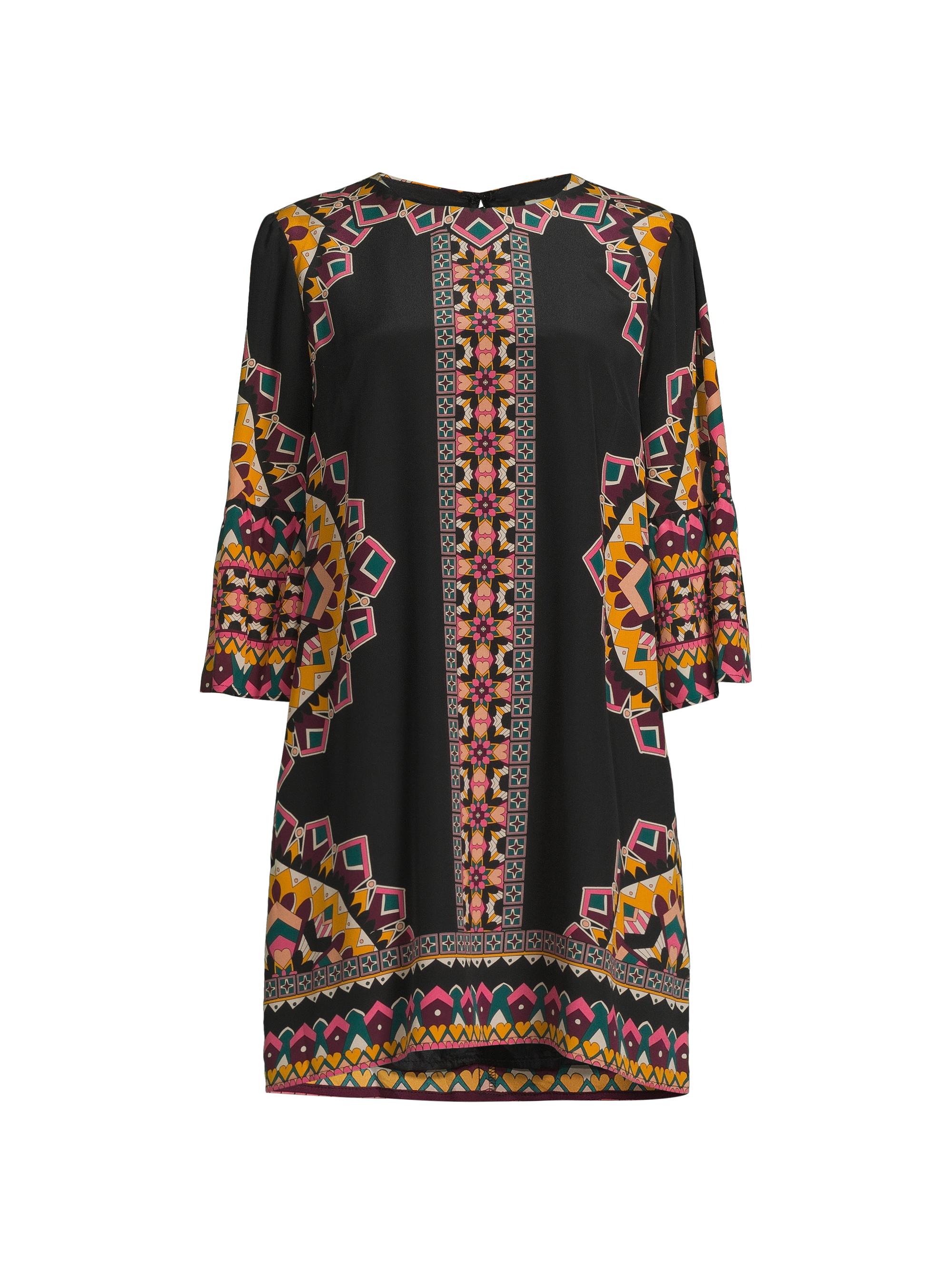 Johnny Was Women's Lunna Geometric Silk Shift Minidress - Kalessa