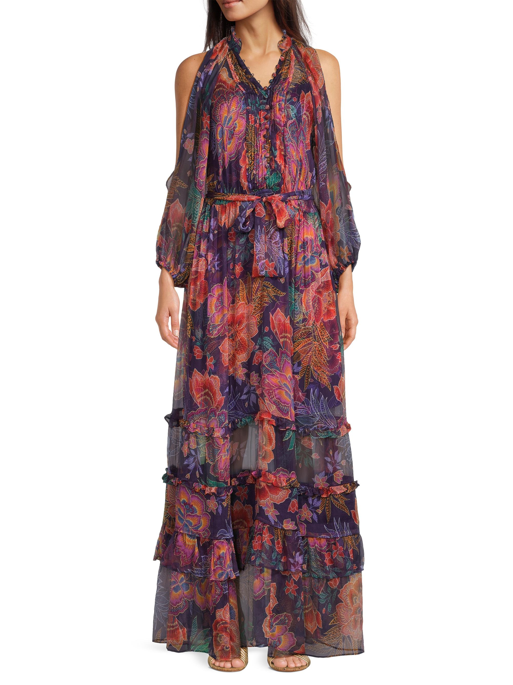 Johnny Was Ashlee Floral Silk Tiered Maxi Dress | Saks Fifth Avenue