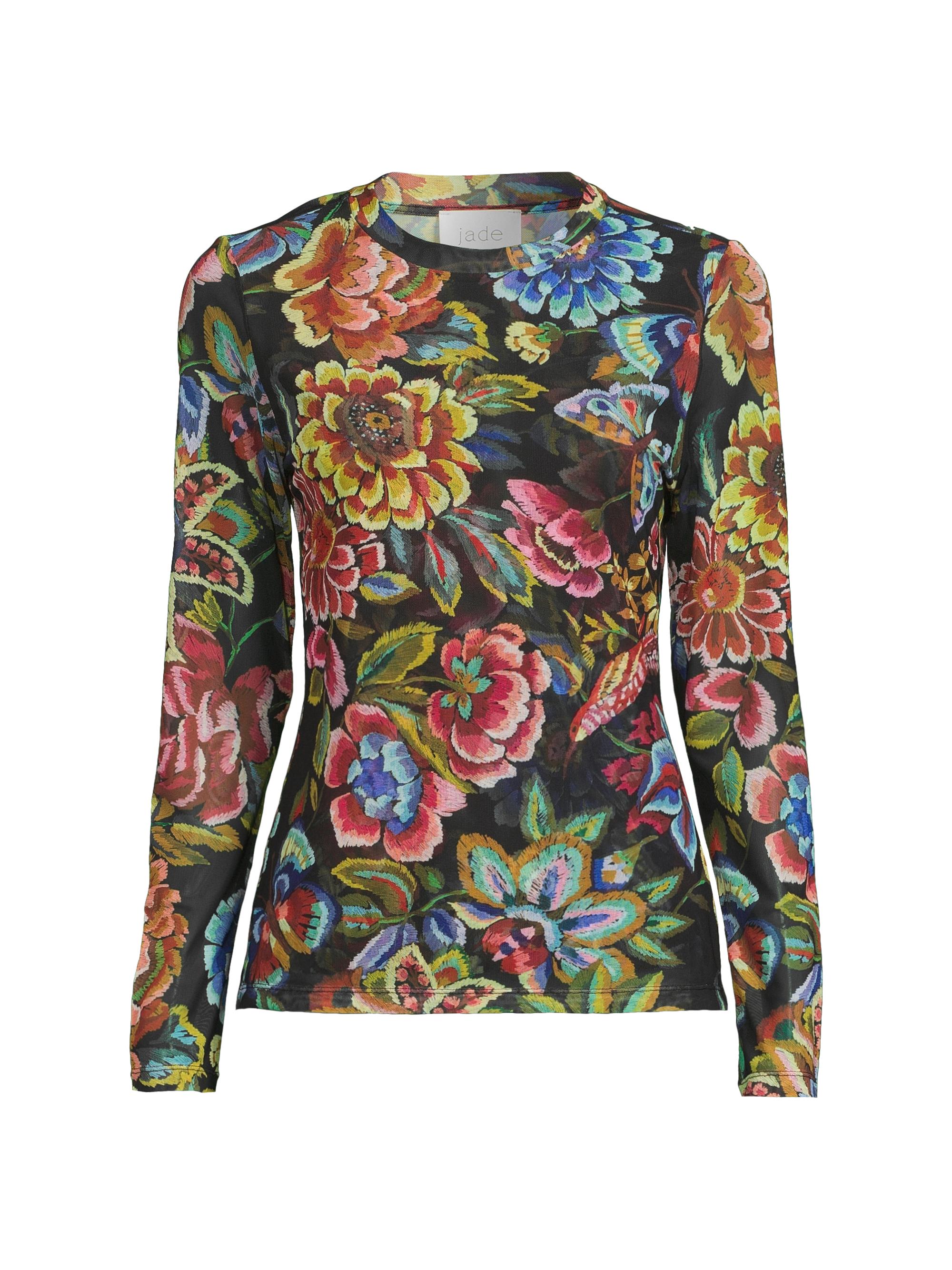 Johnny Was Women's Natalie Floral Mesh T-Shirt - Antiqua Floral