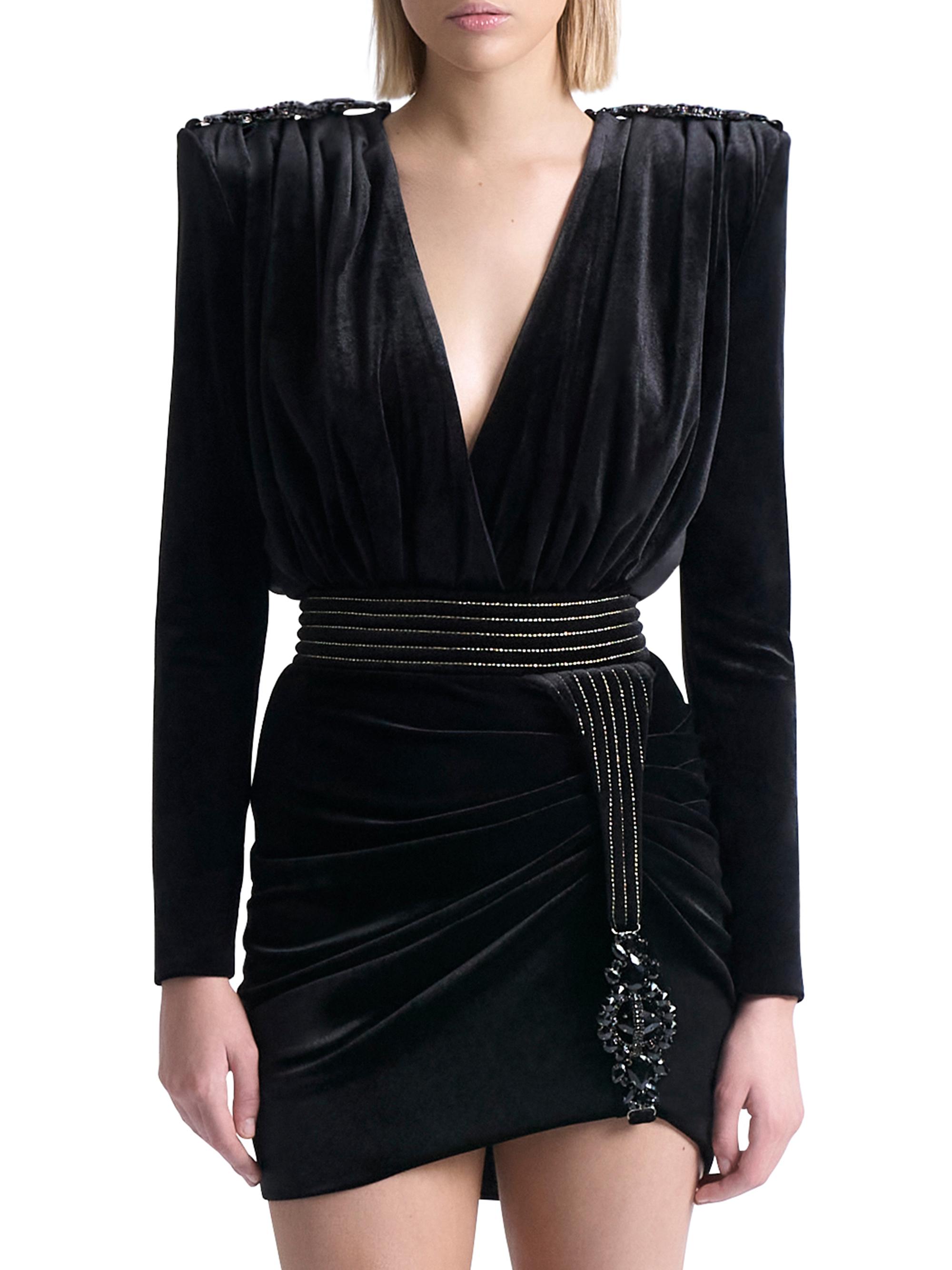 Zhivago Women's Roxy Rumbles Embellished Velvet Minidress - Black