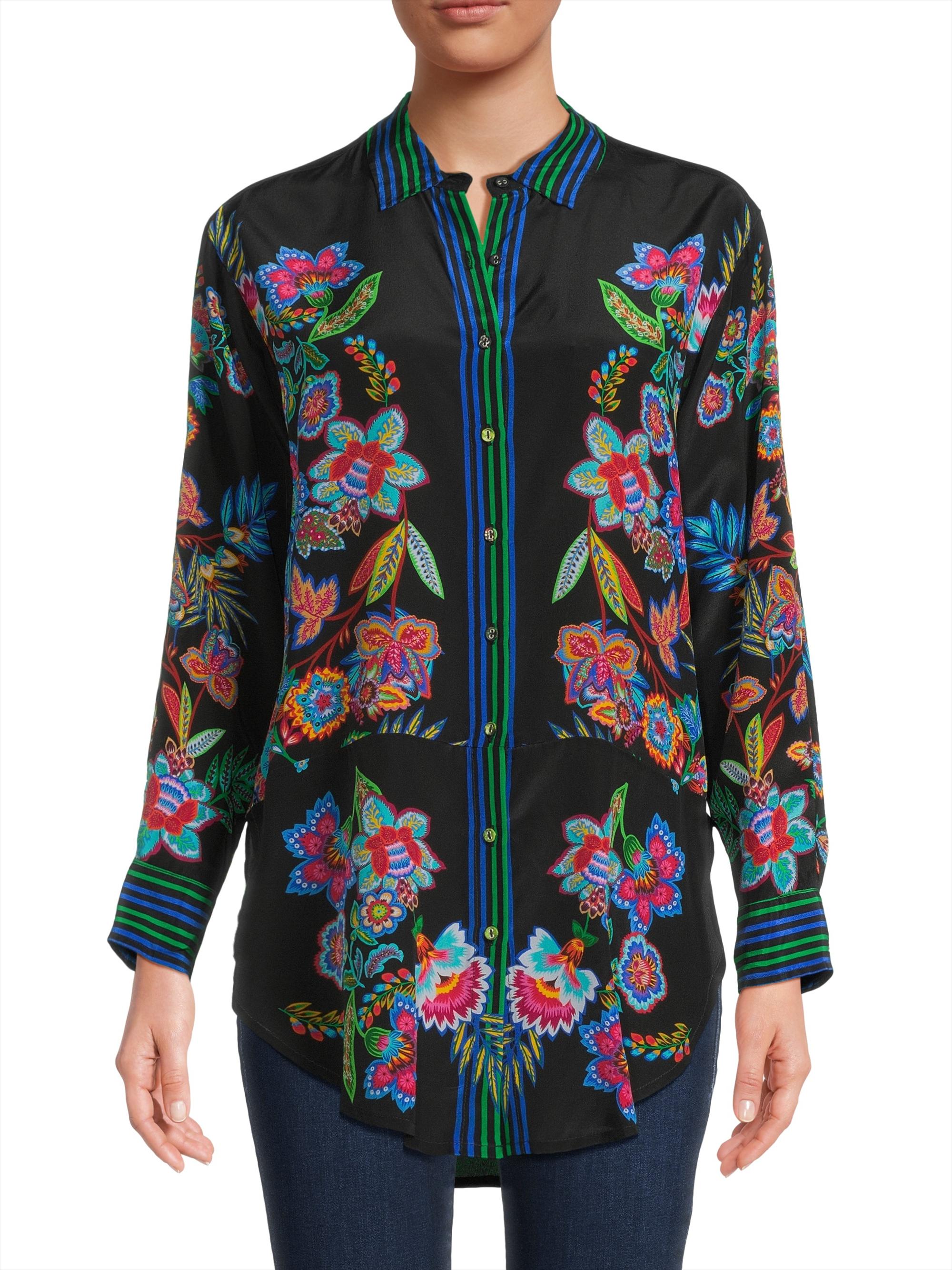 Johnny Was Pujha Edgelong Silk Tunic | Saks Fifth Avenue