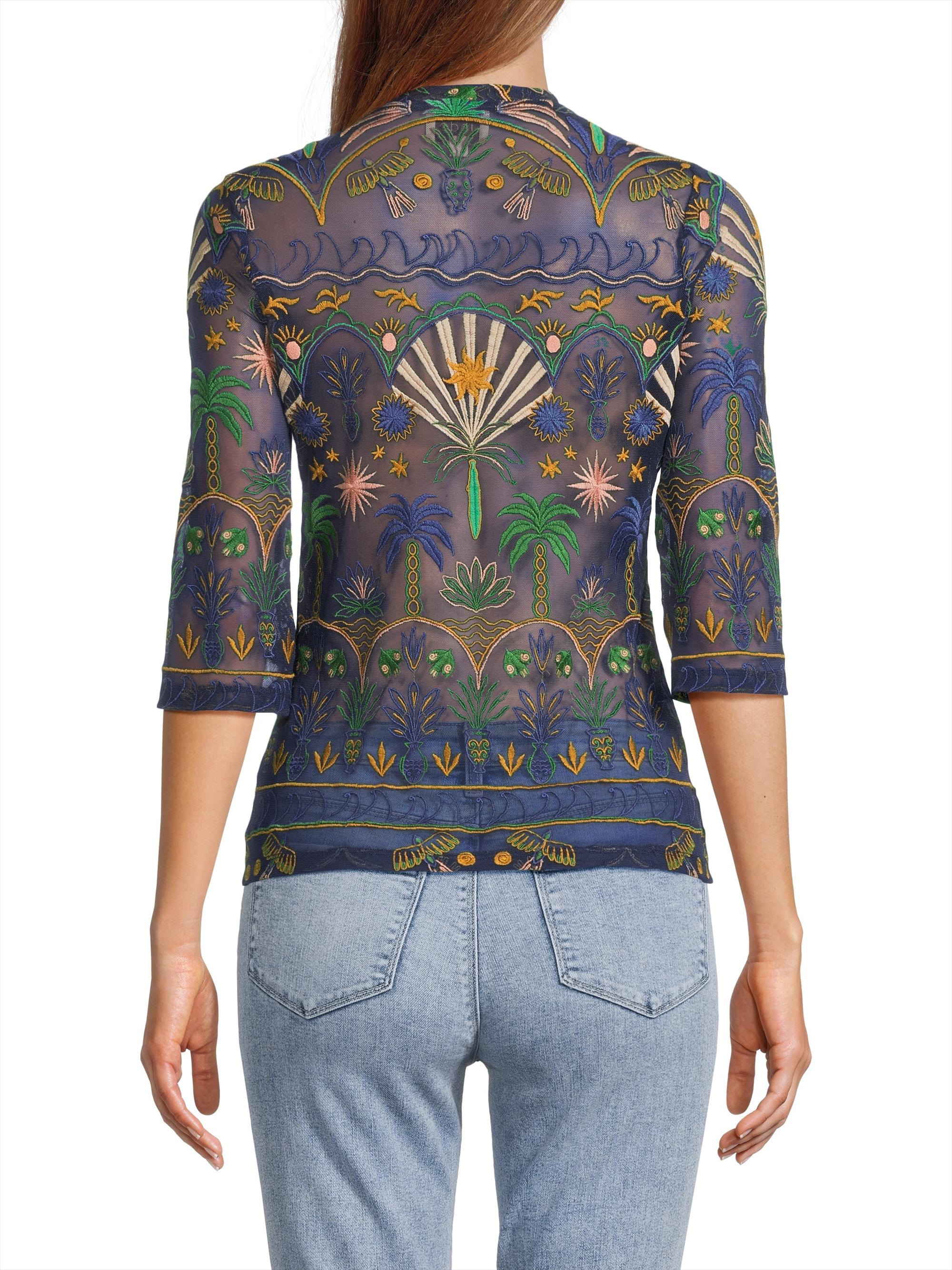 Johnny's - mapi出品 Johnny Was Kaia Mesh T-Shirt | Saks Fifth Avenue