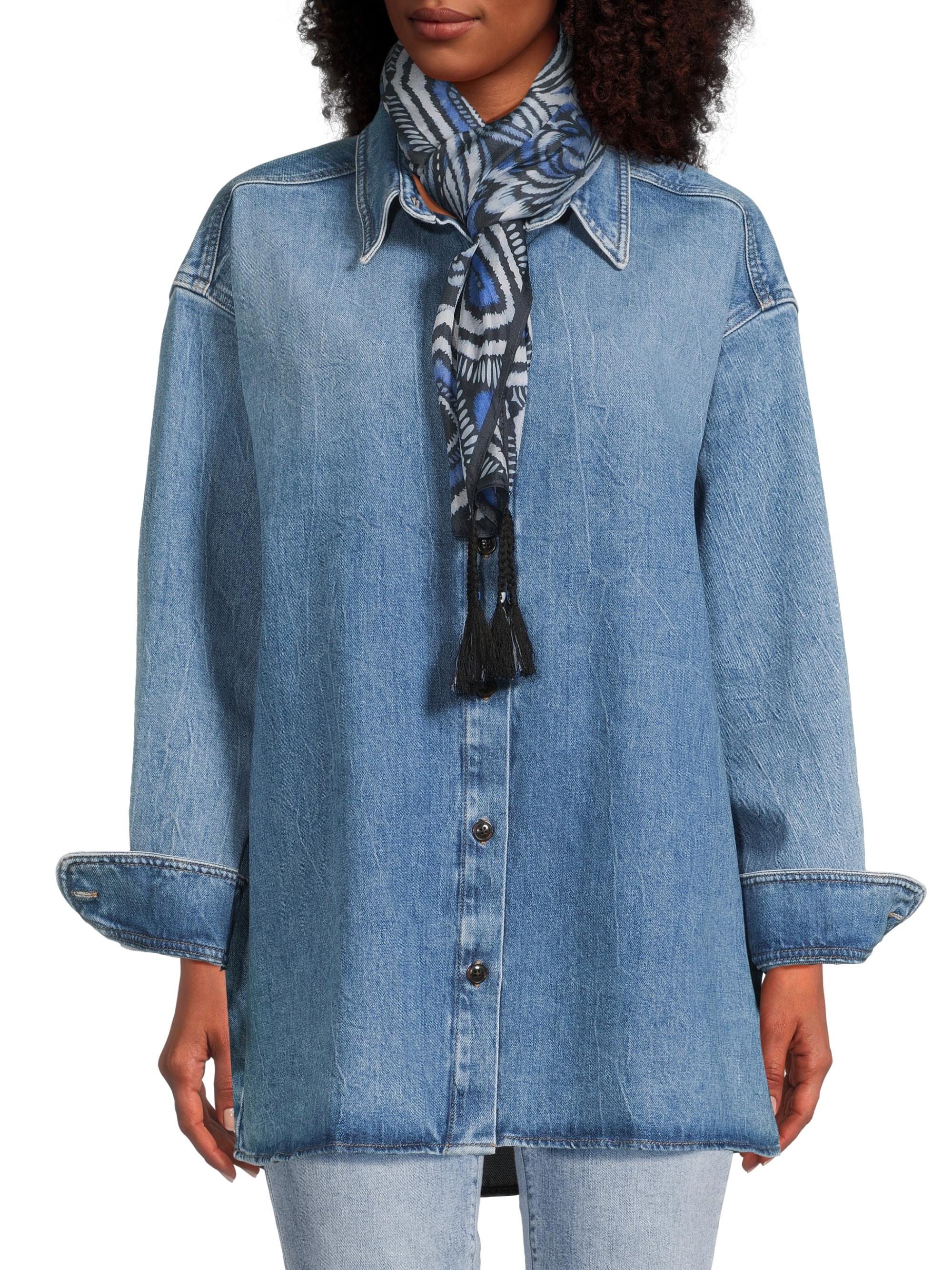 Johnny Was Women's Feathery Flower Silk Scarf - Feathery Flower