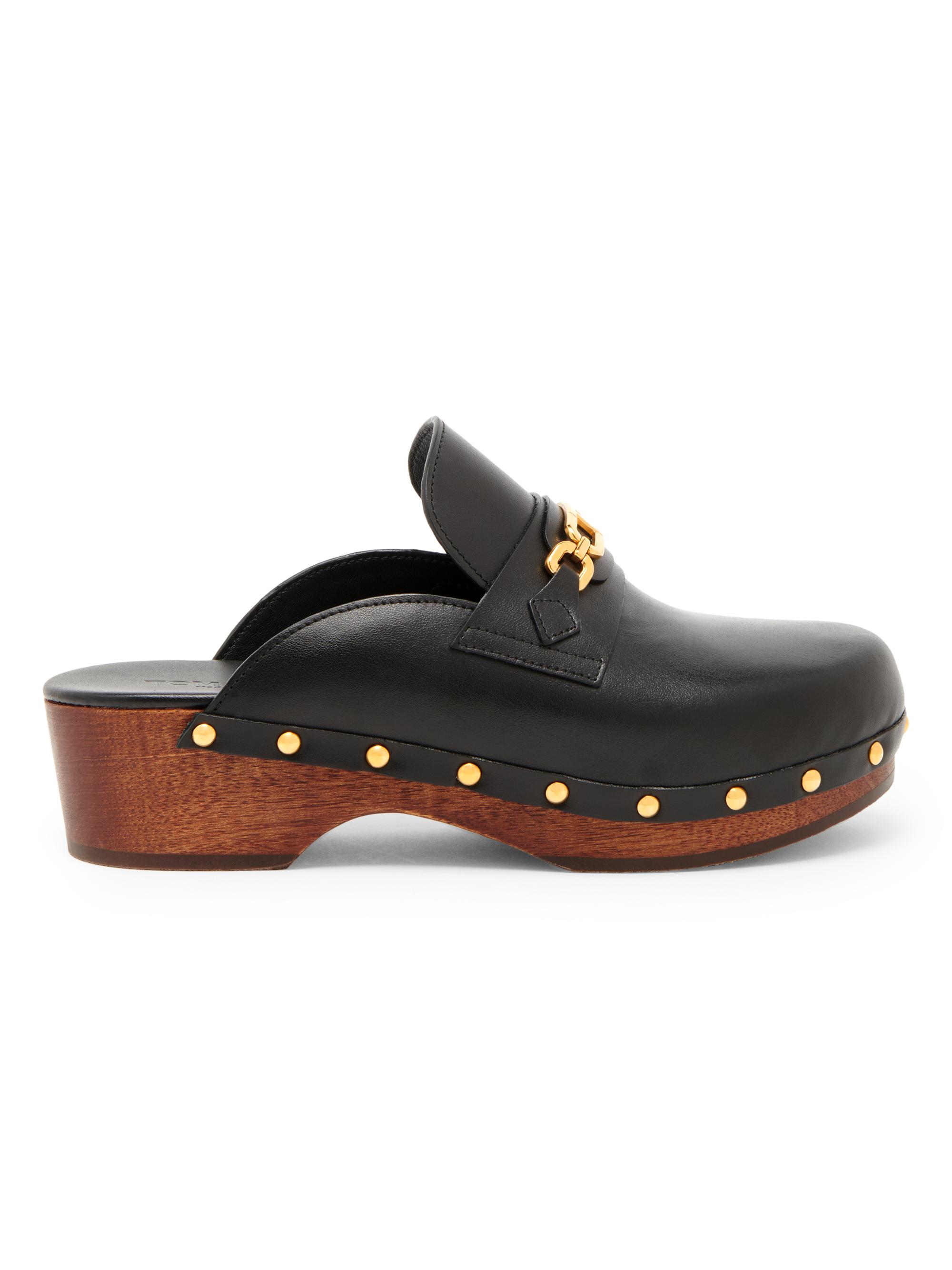 TOM FORD Women's 40MM Leather Clogs - Black