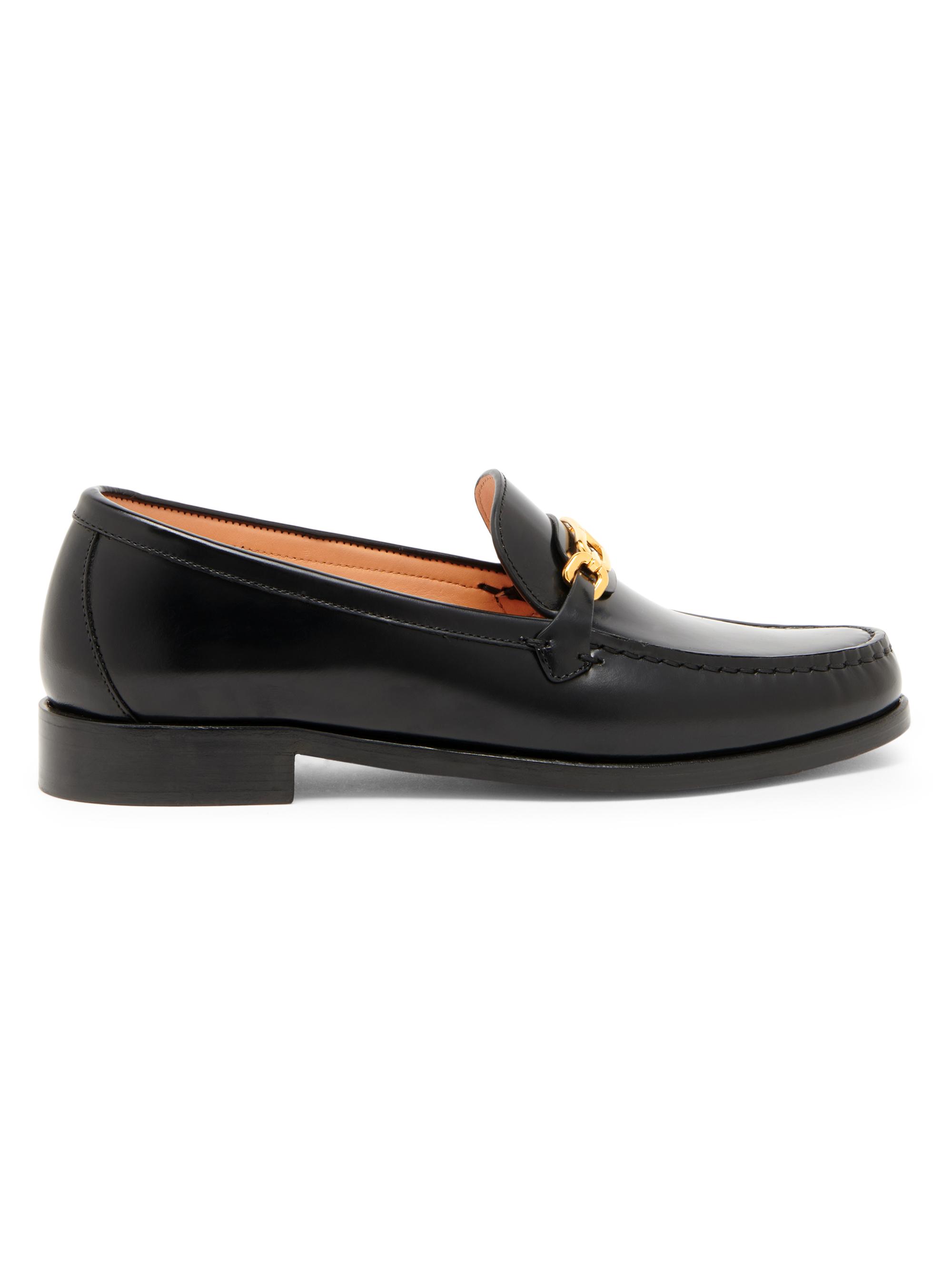TOM FORD Women's Brushed Leather Brass Loafers - Black